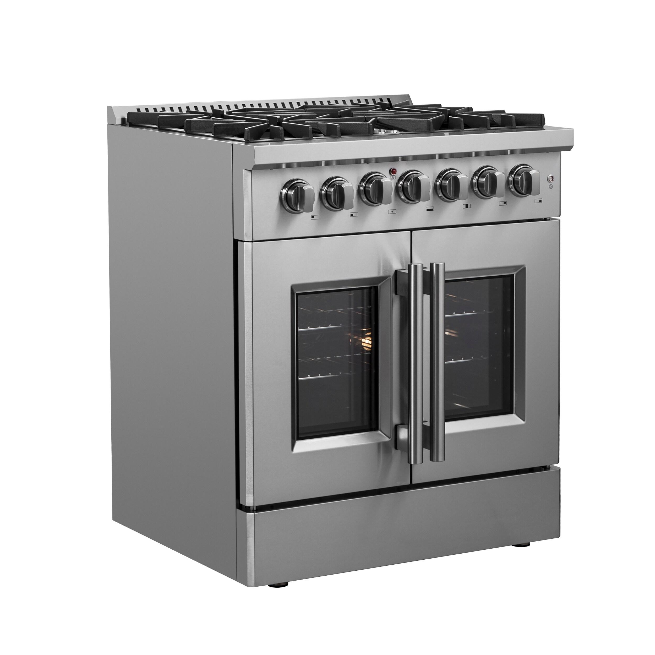 Galiano 30-inch French Door Dual Fuel Range All Stainless Steel with 5 Sealed Burners, 4.32 cu.ft.