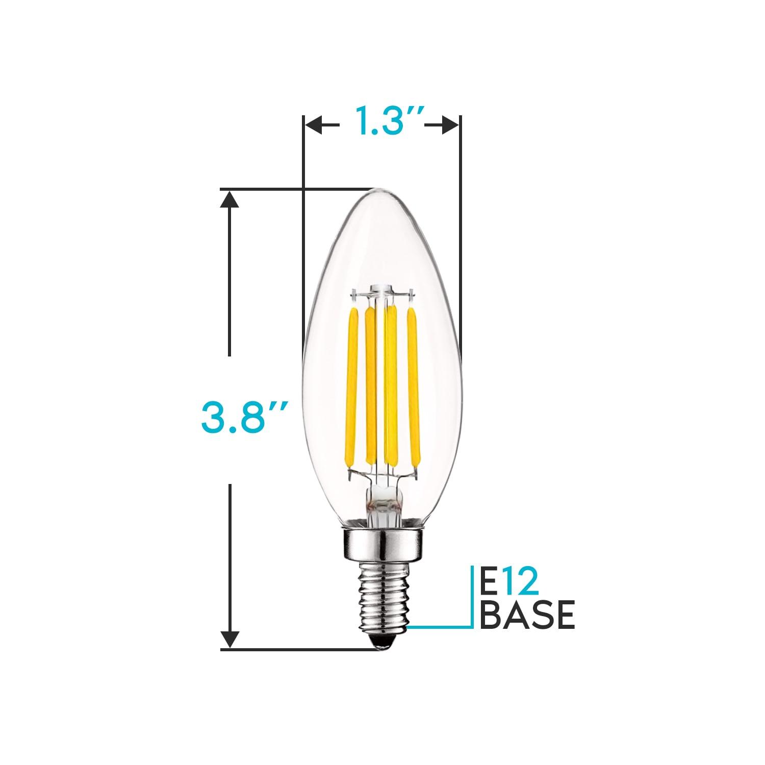 Equivalent B11 E12/Candelabra Dimmable 3500K LED Bulb