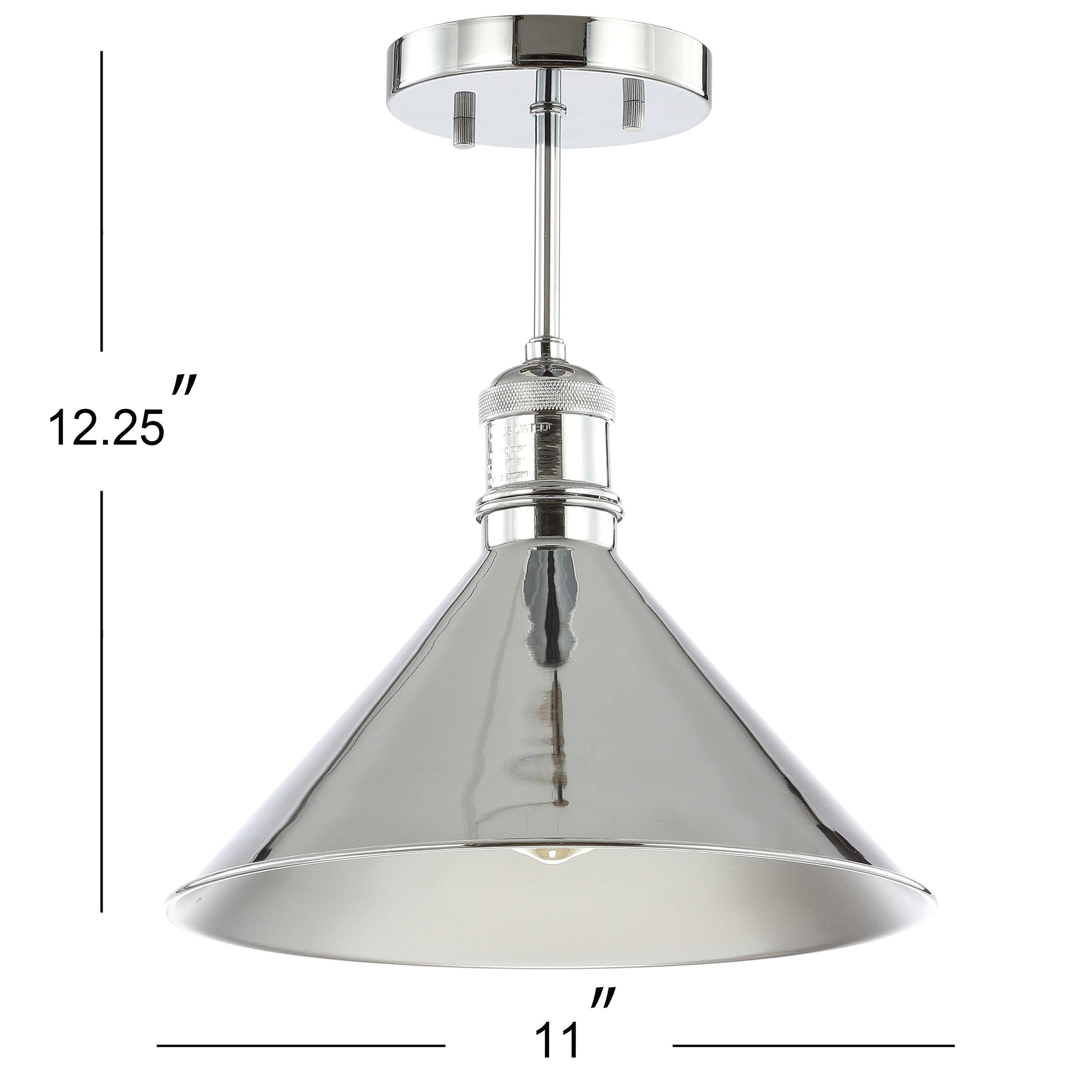 Nick 11" Chrome Metal LED Semi-Flush Mount Ceiling Light