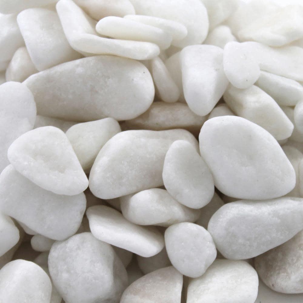 1 cm 20 lb Snow White Polished River Pebbles