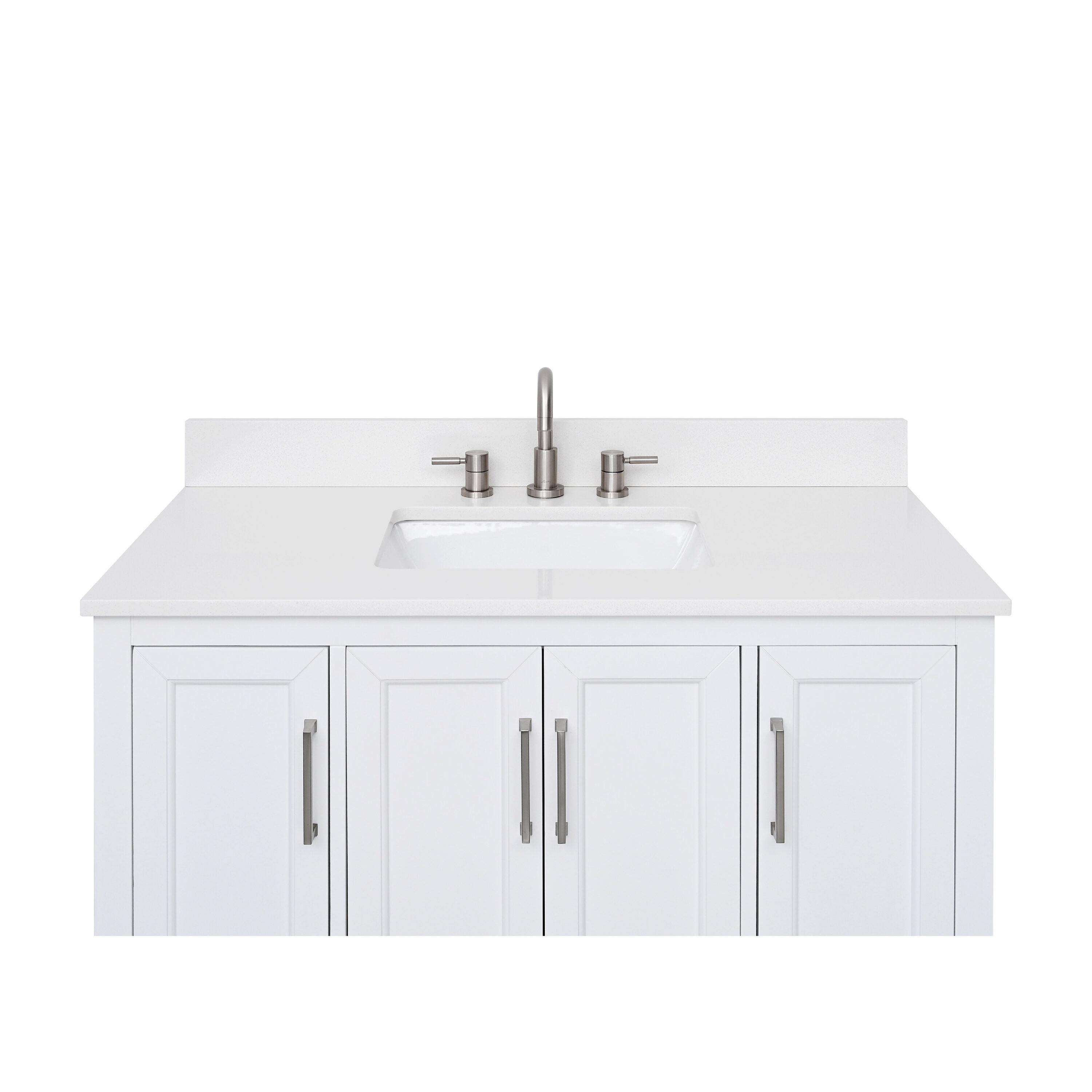 43'' Quartz Single Bathroom Vanity Top with Sink