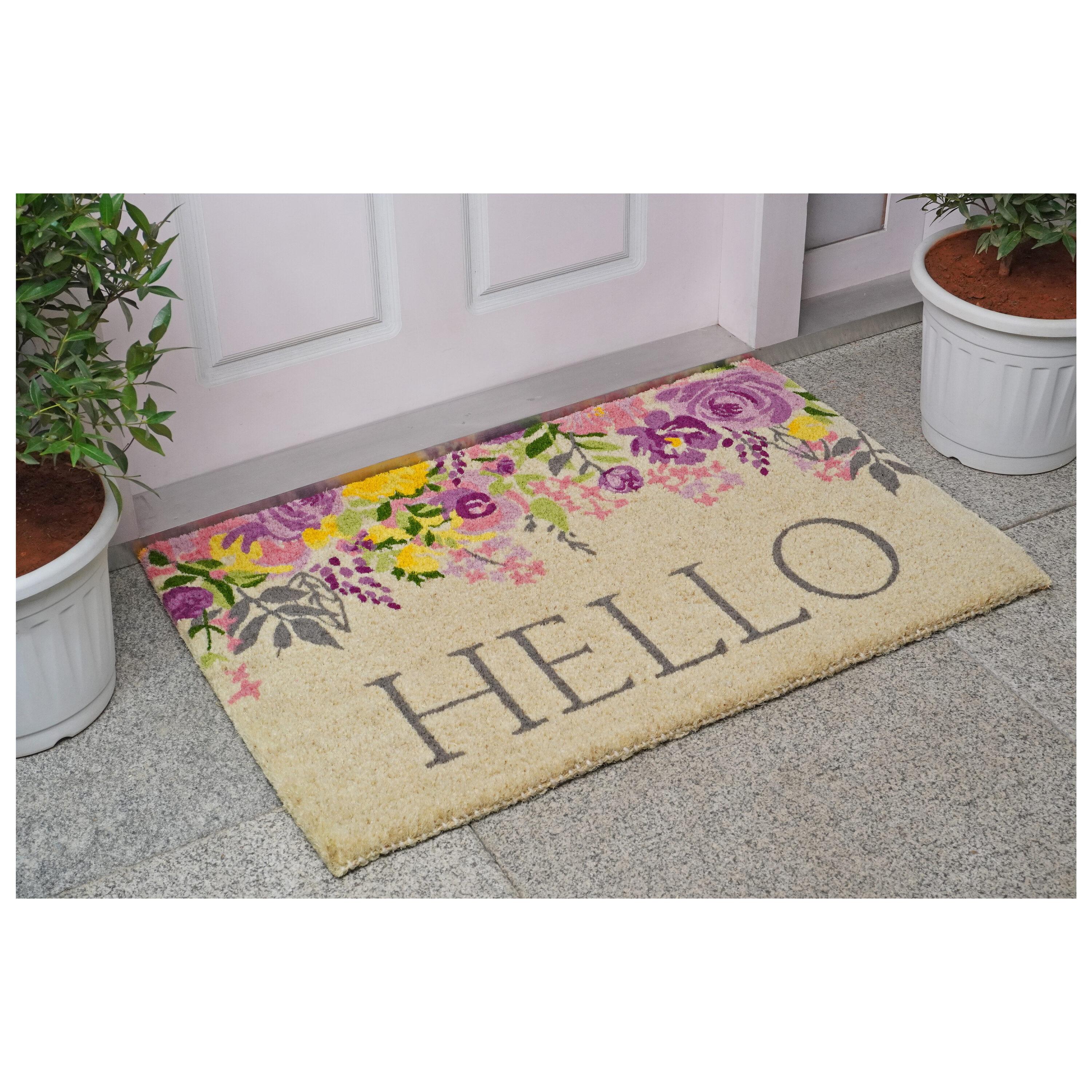 Calloway Mills 112902436 Blossoming Floral Hello Doormat 24" x 36"