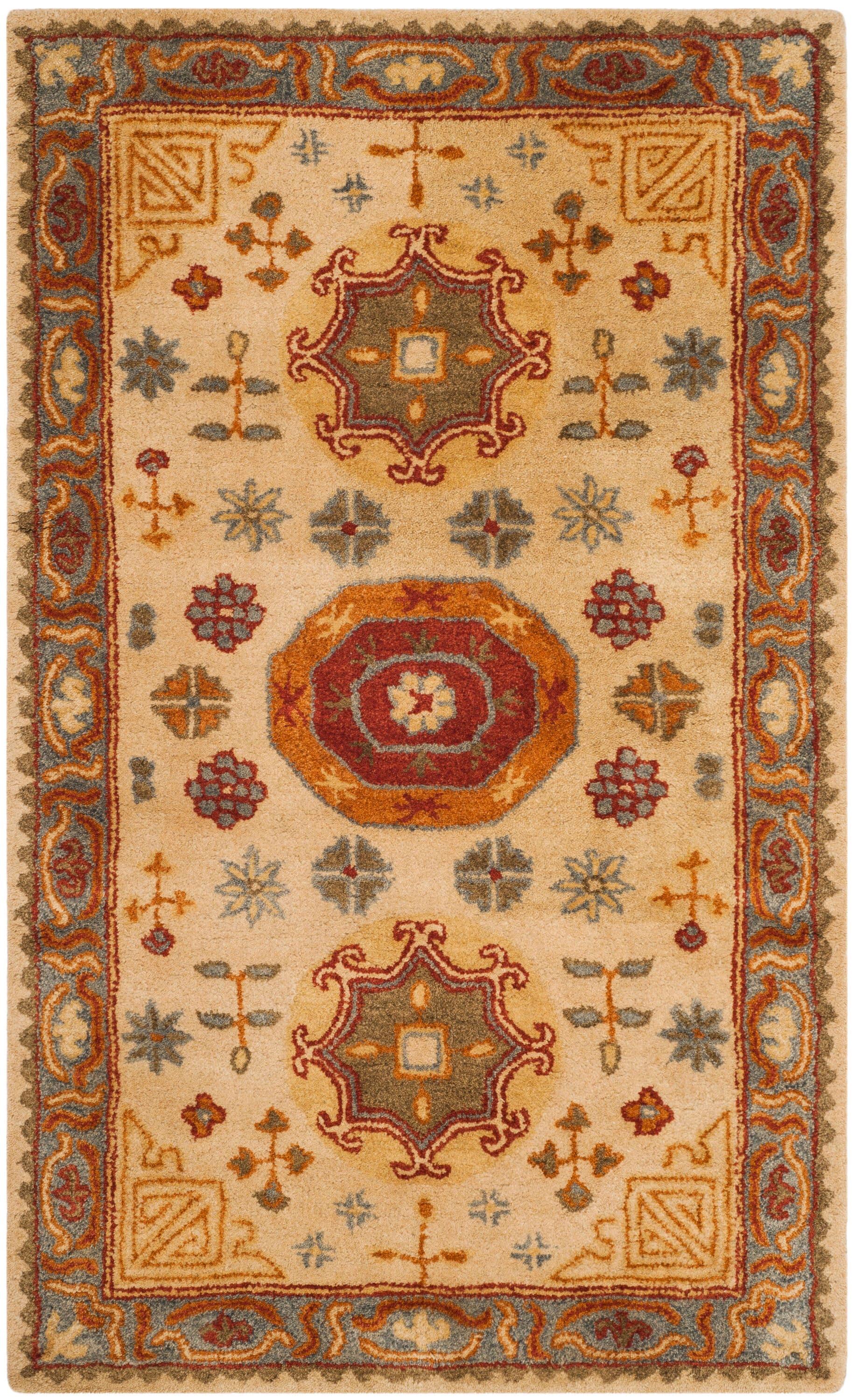 Heritage HG402 Handmade Accent Rug - 3'x5' - Beige/Multi - Safavieh