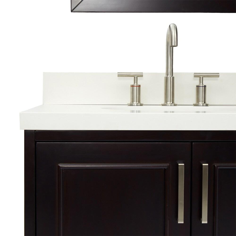 Ariel Stafford 85 in Double Sink Vanity Set in Espresso