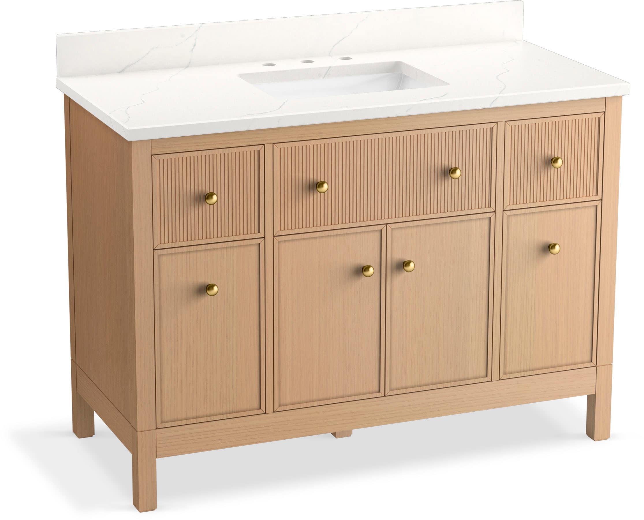 Malin By Studio McGee 48 in. Bathroom Vanity Cabinet With Sink And Quartz Top