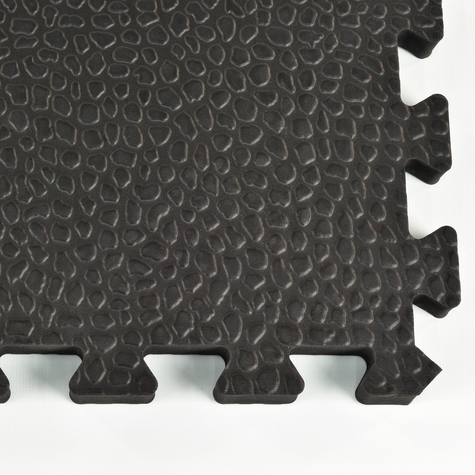 Greatmats Gym Floor Pebble Top Interlocking Foam Tiles Black 10 Pack 2 ft. x 2 ft. x 3/4 in.