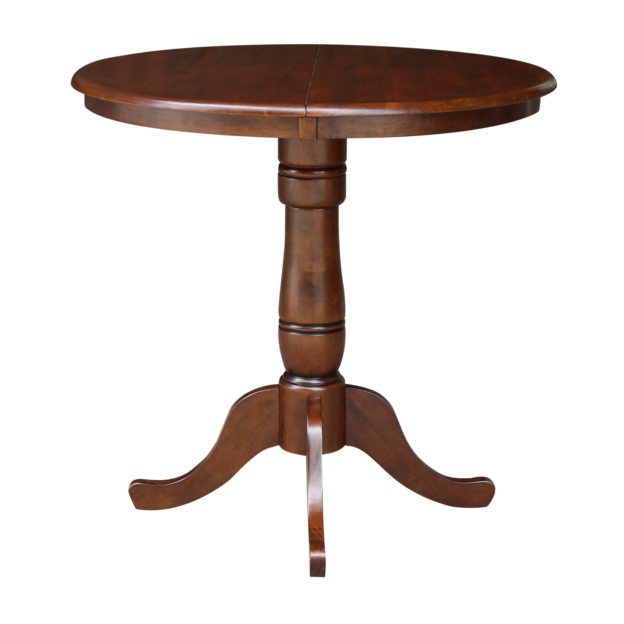 Espresso Round Wood Extendable Counter Height Table