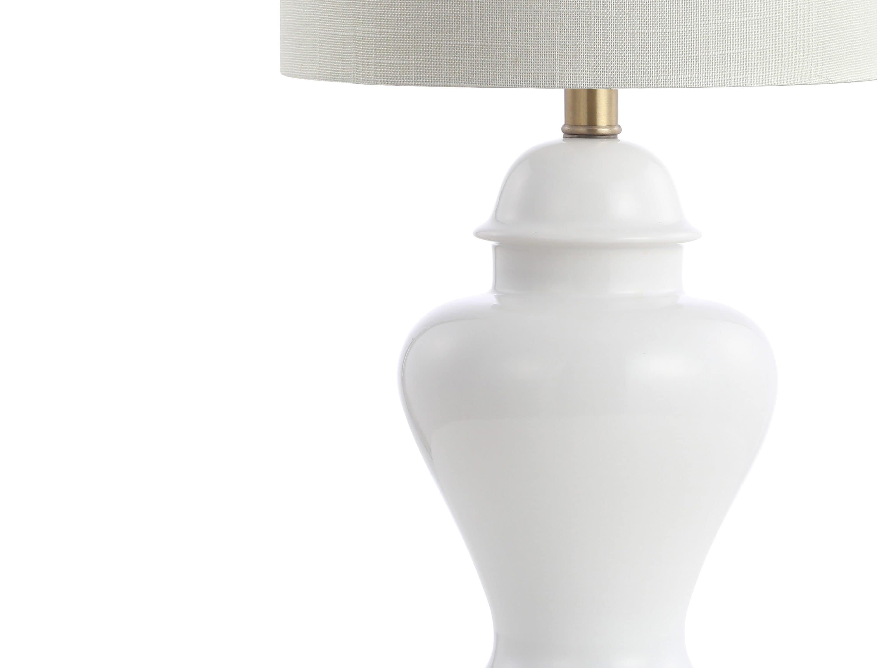 Qin 22 in. Ceramic/Iron Classic Cottage LED Table Lamp Set of 2, White