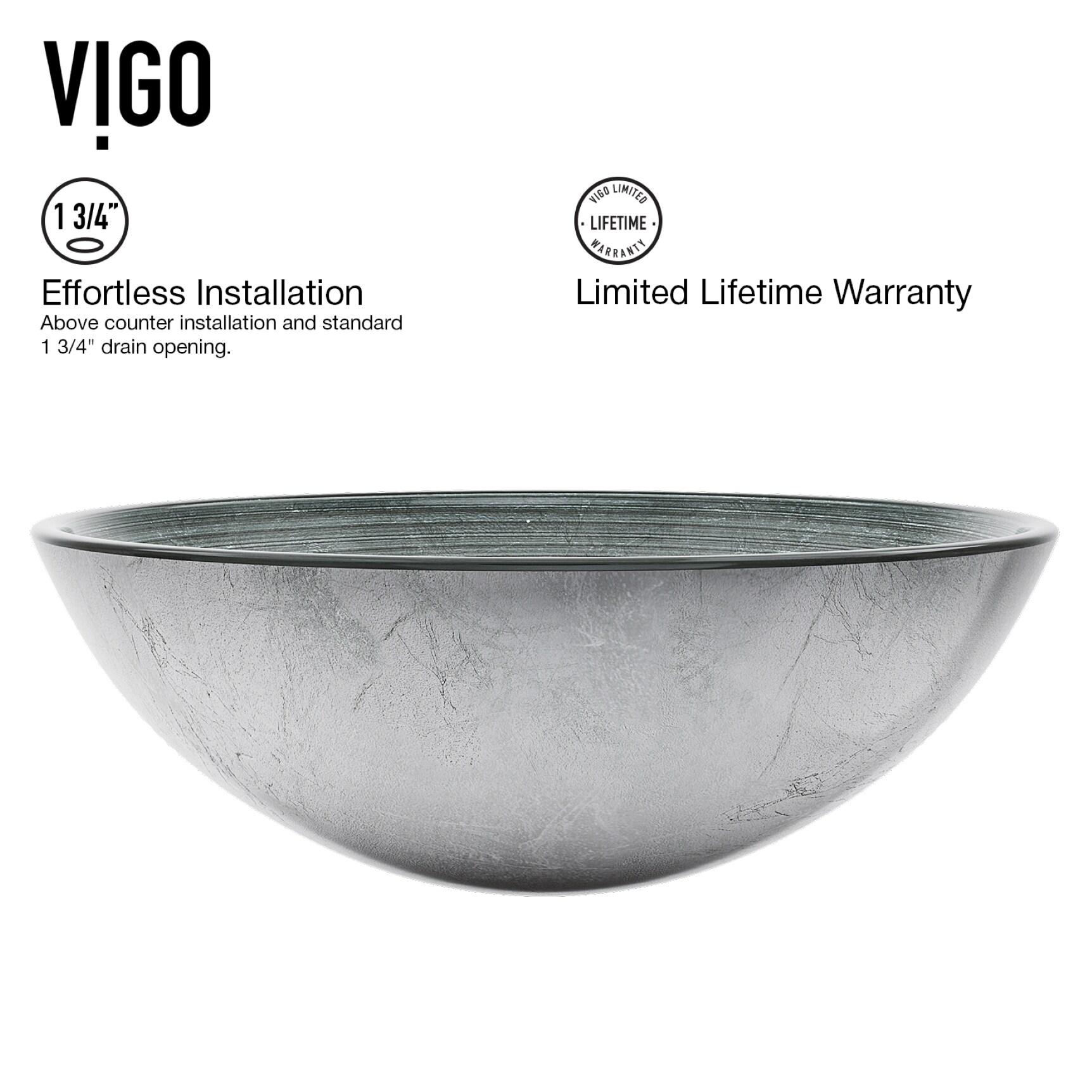 Russet Glass 17" L 17" W 6" H Round Vessel Bathroom Sink