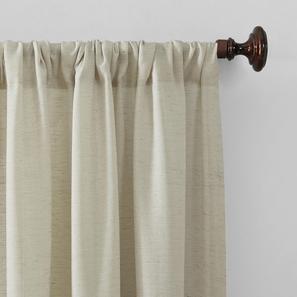 54"x84" No. 918 Light Filtering Semi-Sheer Amalfi Rod Pocket Curtain Panel Ivory: Linen Sheer Curtain Panels, Modern Decor