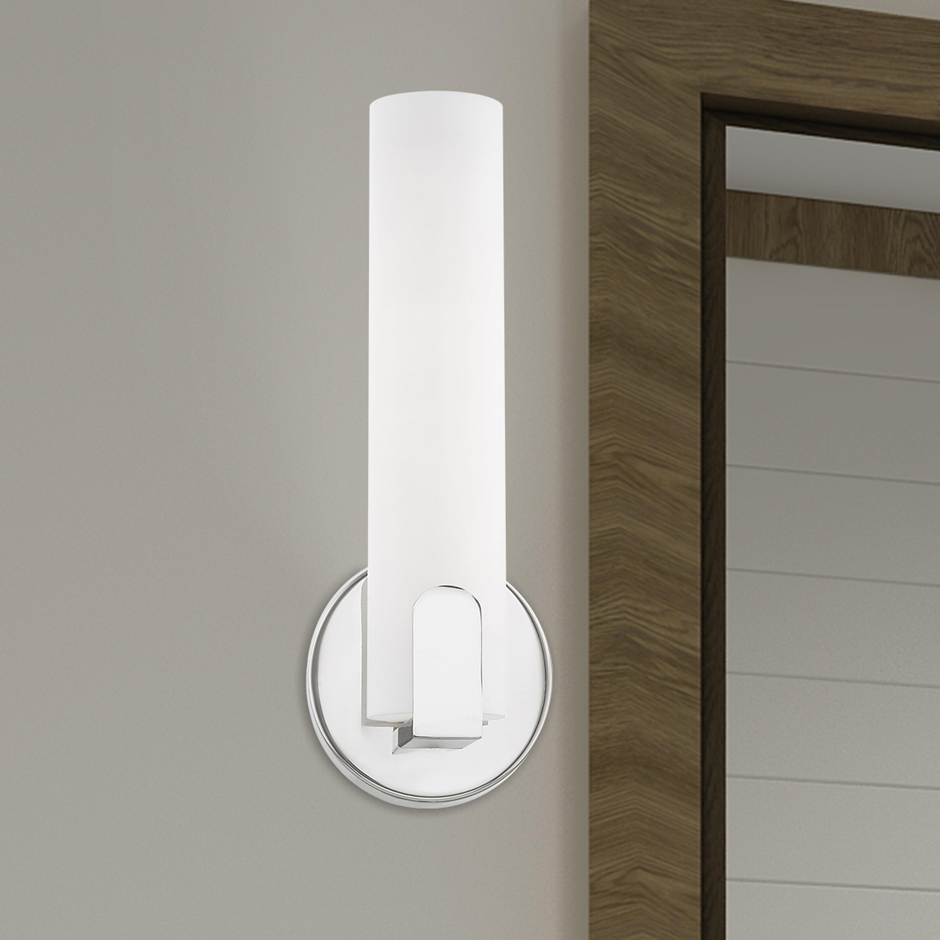 Livex Lighting Lund 8W LED Contemporary Metal ADA Wall Sconce in Polished Chrome