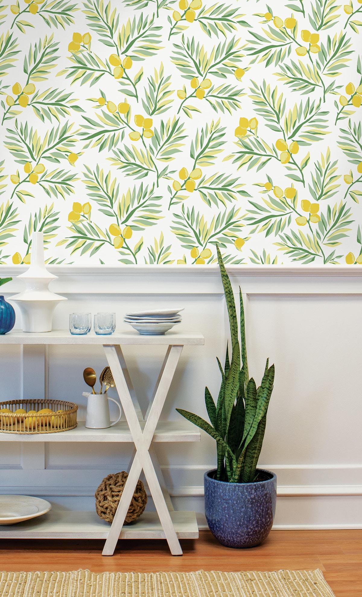 NextWall Lemon Branch Peel and Stick Wallpaper