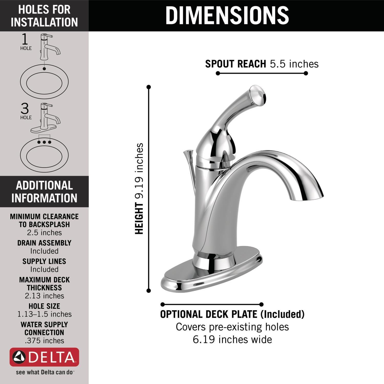 Haywood Single Hole Bathroom Faucet with Drain Assembly, Single Handle Bathroom Sink Faucet