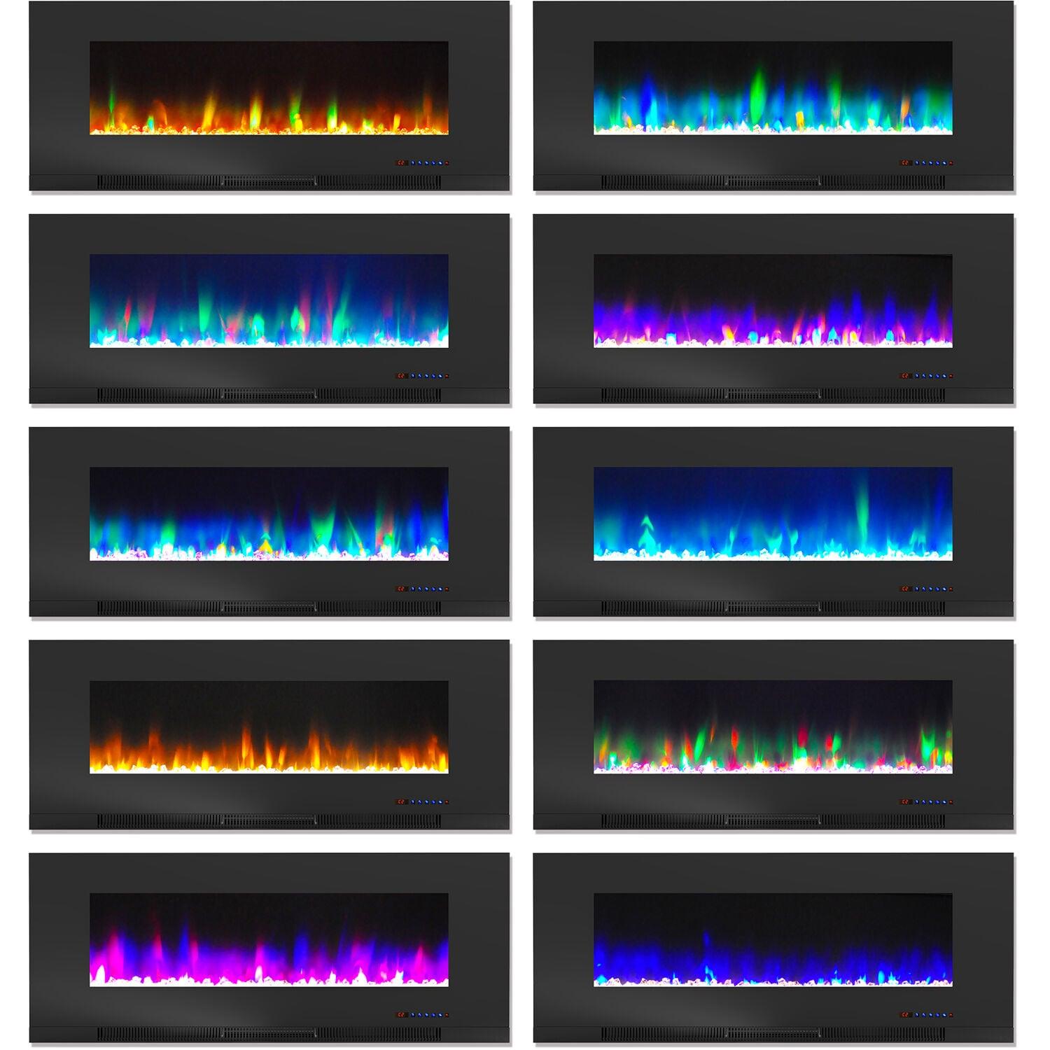 Cambridge Cambridge Wall Mount Electric Fireplace Heater with Remote Control for Indoor Use in Living Room, Bedroom, Home Office