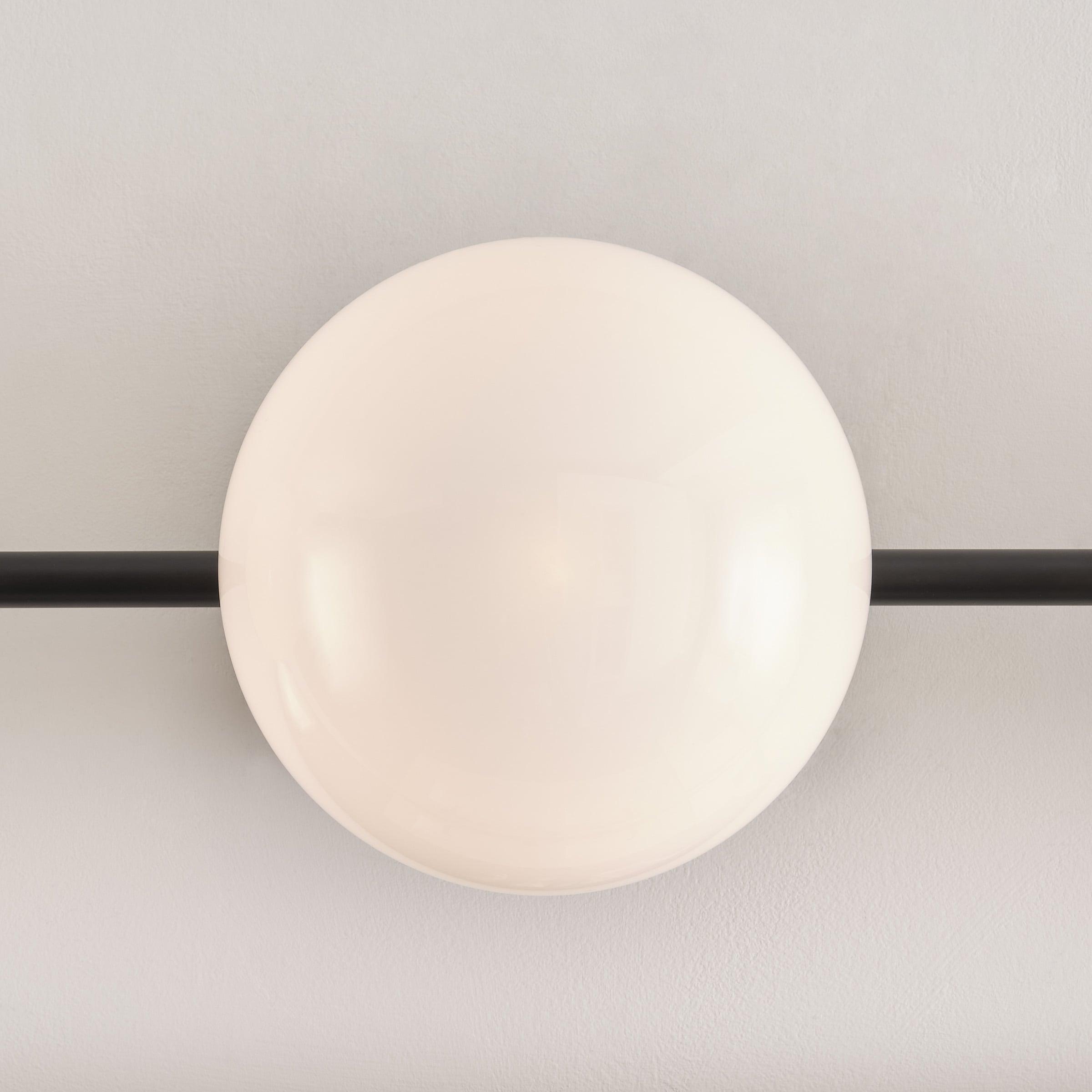 Aged Iron and Milk White Glass 3-Light Vanity Fixture