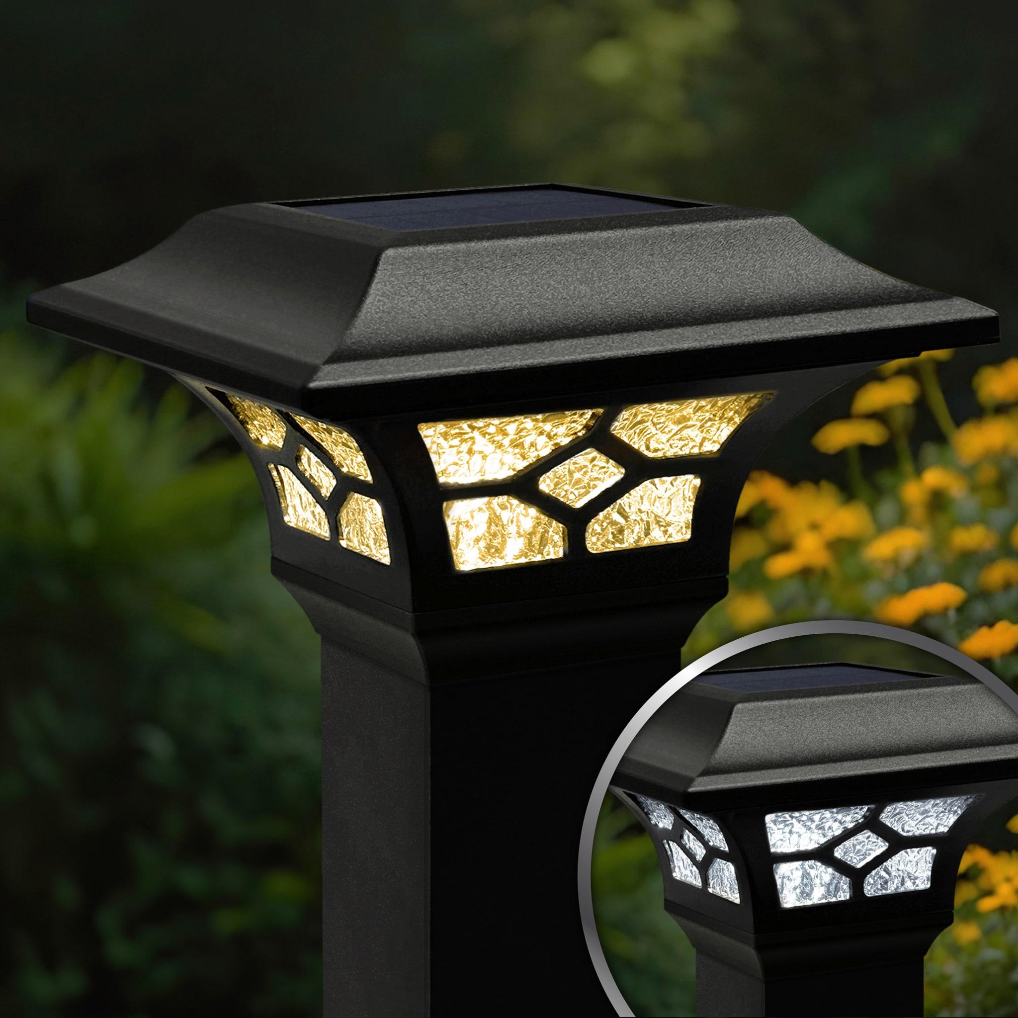 Classy Caps Low Voltage Integrated LED Aluuminum Fence Post Cap Light 2.5 In. X 2.5 In. with Base Adapter Included