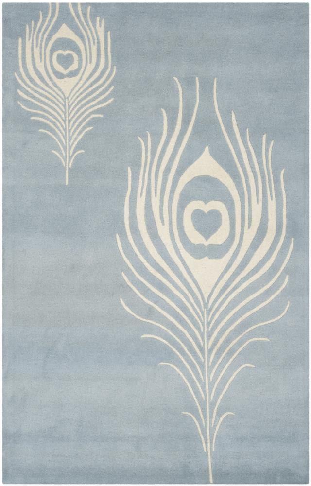 Soho SOH704 Hand Tufted Rectangle Contemporary Area Rug - Light Blue/Ivory - 5' X 8' - Safavieh.