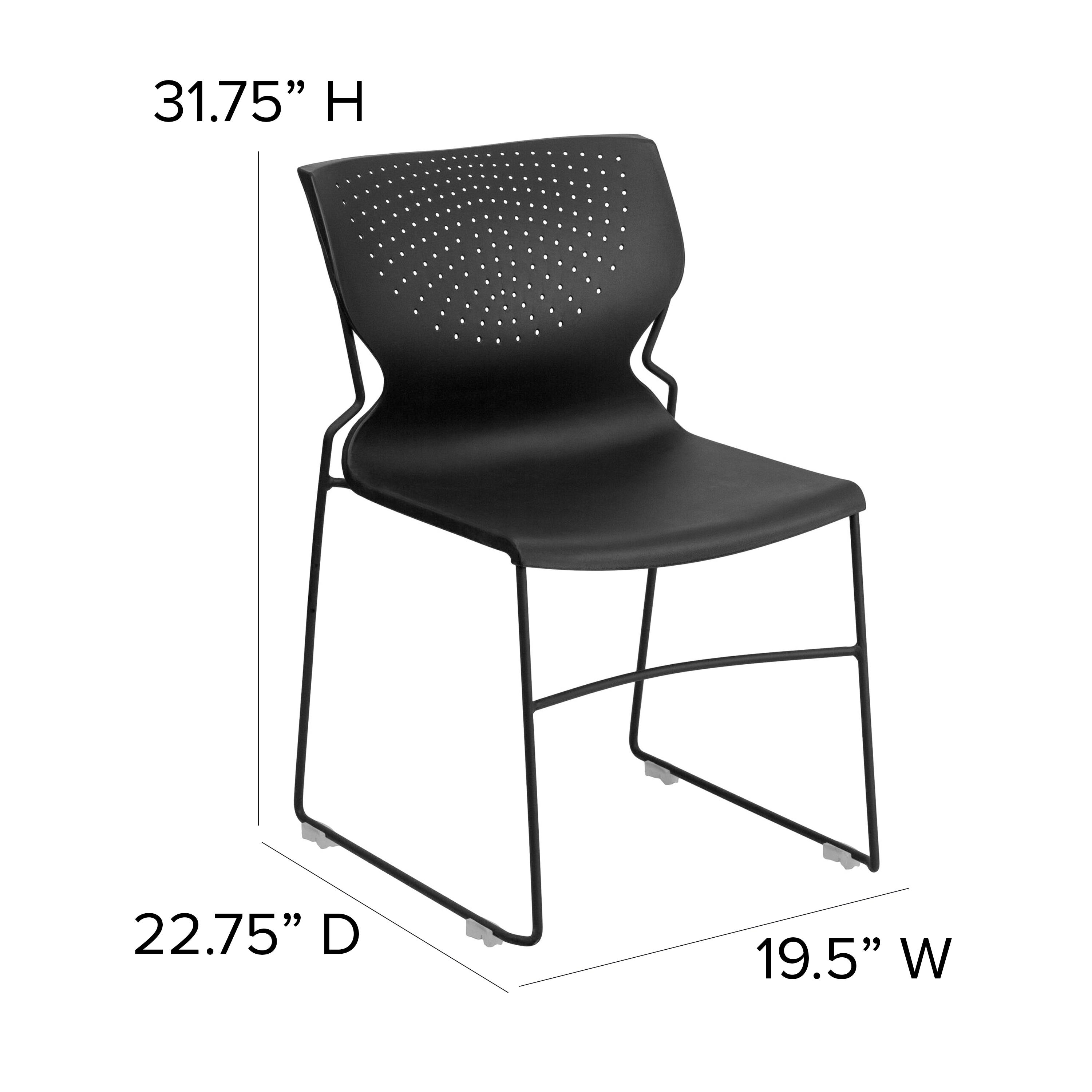 Everleigh 661 lb. Capacity Full Back Stack Chair with Powder Coated Frame