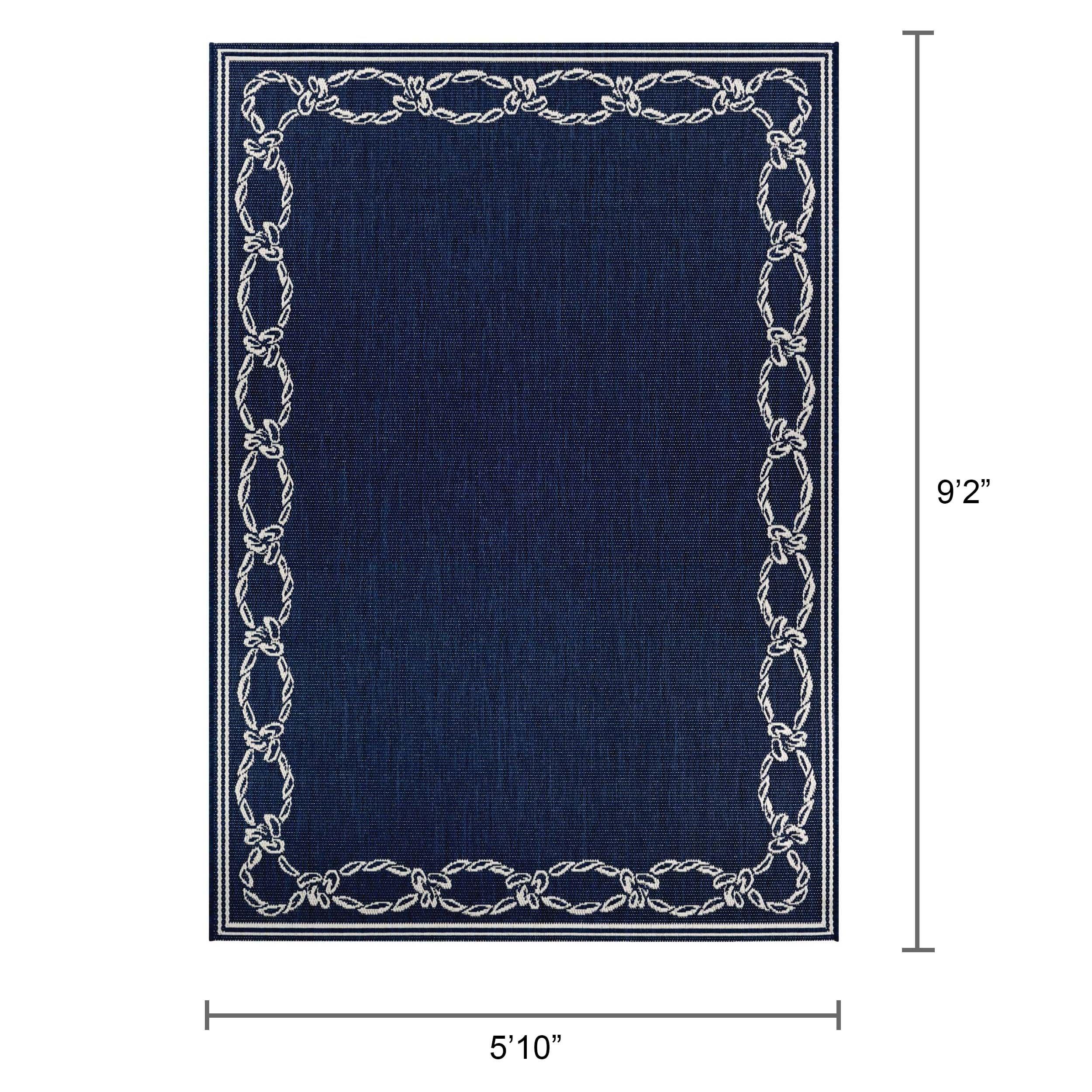 Couristan Recife Rope Knot Area Rug, 5'10" x 9'2", Ivory-Indigo