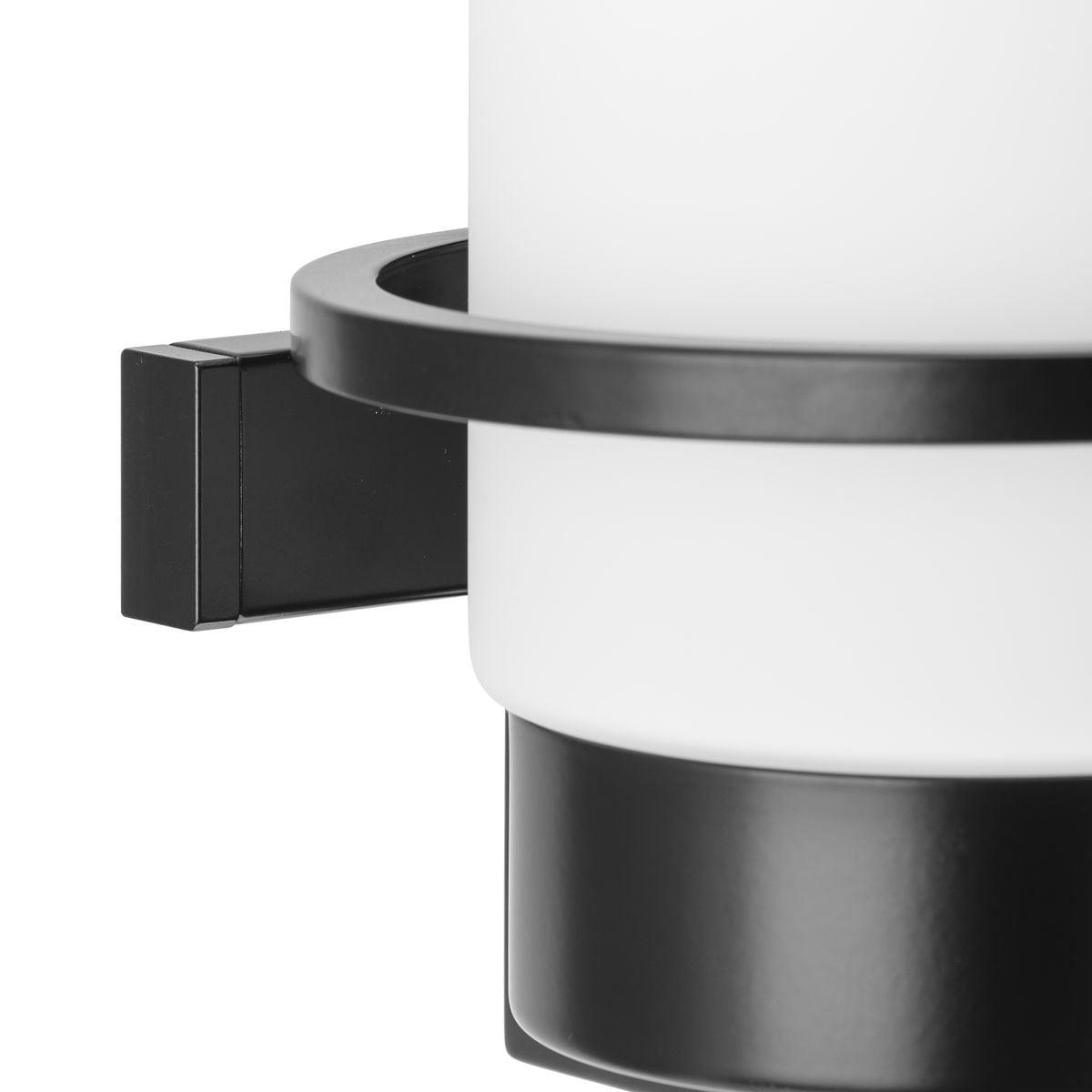 Progress Lighting Reiss Collection 2-Light Vanity Light in Matte Black with White Glass Shade