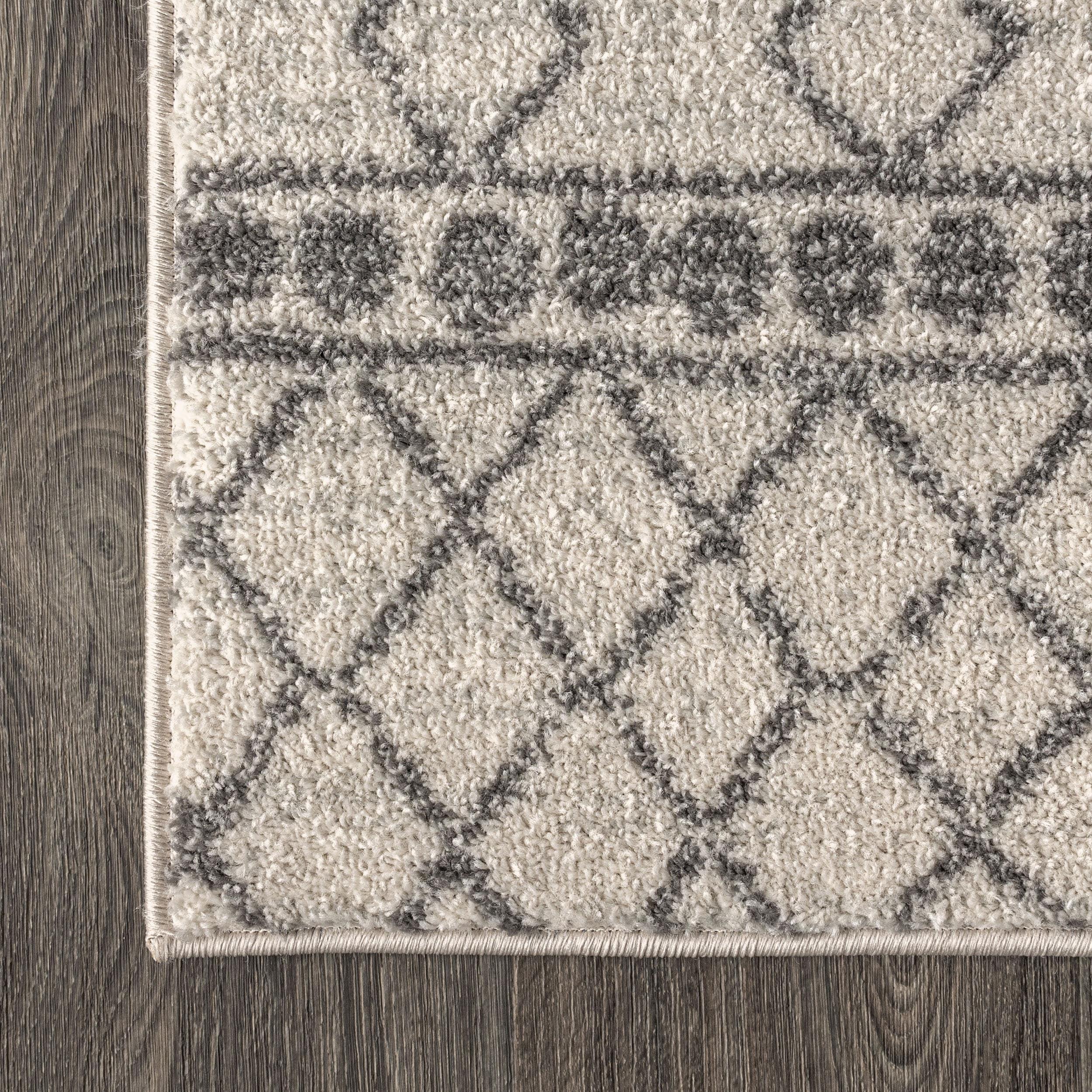 5'x8' Izil Moroccan Beni Souk Area Rug, Cream/Gray - JONATHAN Y