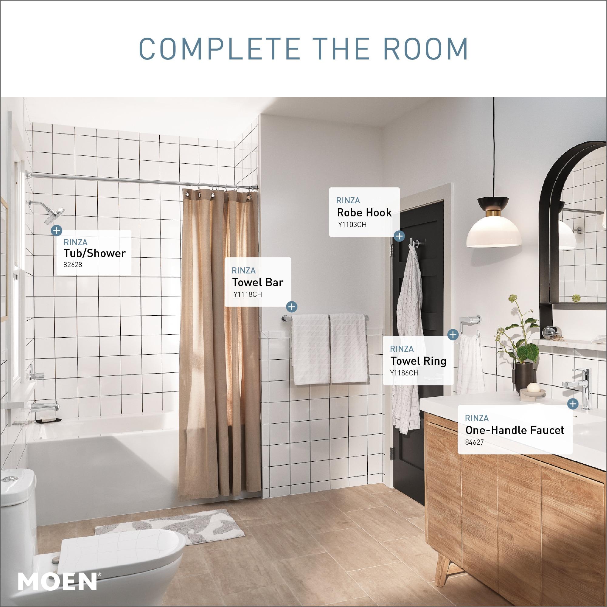 Moen Rinza 1-Handle Lever Centerset Bathroom Faucet, Chrome 84627