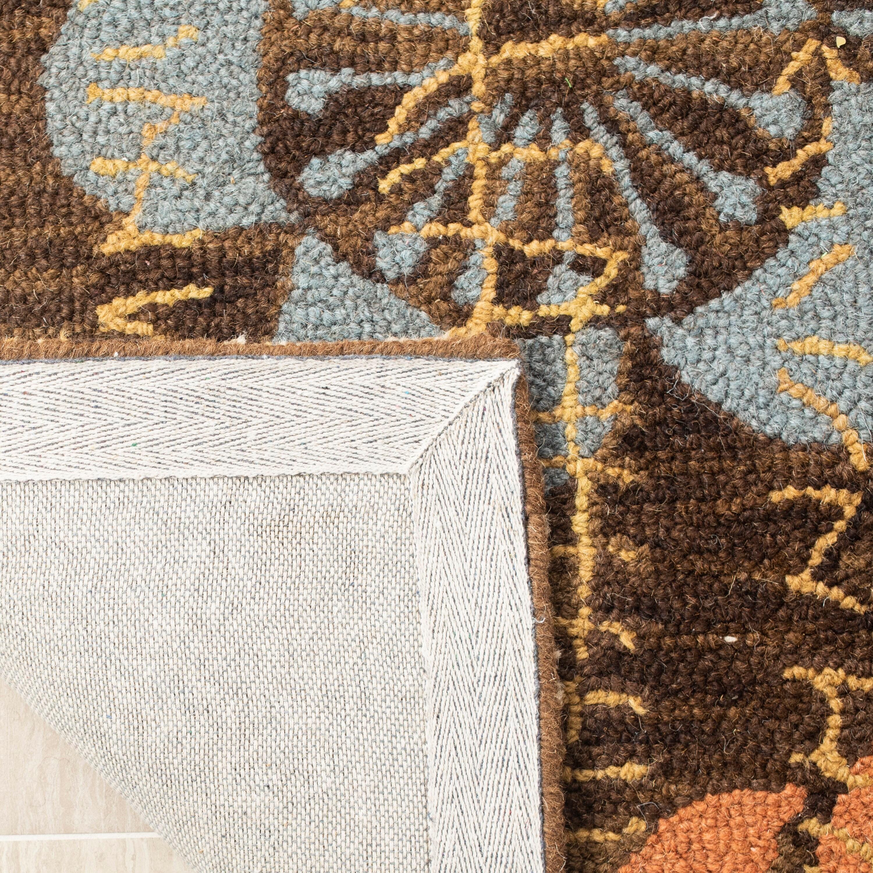 SAFAVIEH Blossom Heidi Floral Flowers Wool Area Rug, Brown/Multi, 2'6" x 4'