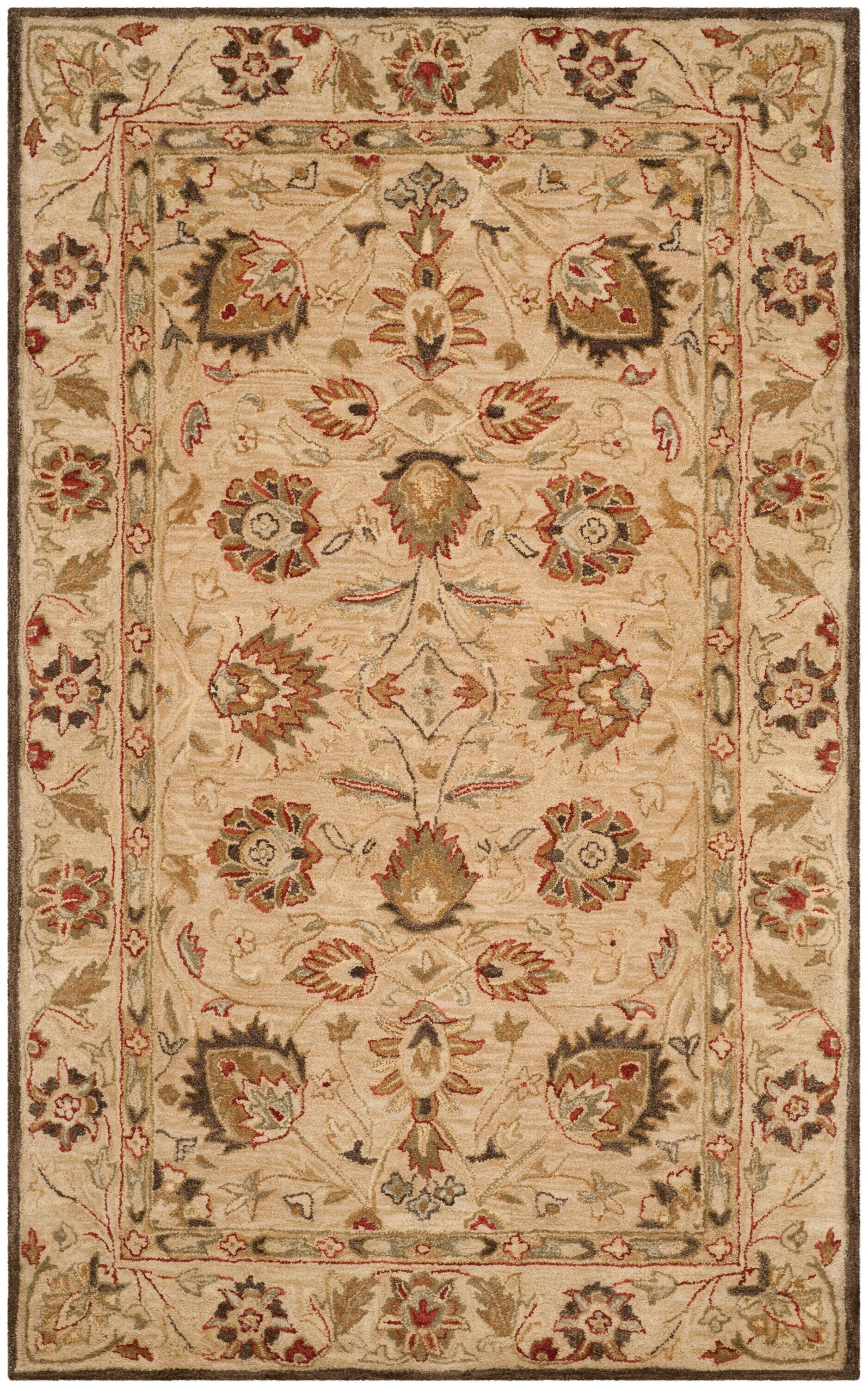 Antiquity AT812 Hand Tufted Indoor Area Rug - Beige/Beige - 5'x8' - Safavieh