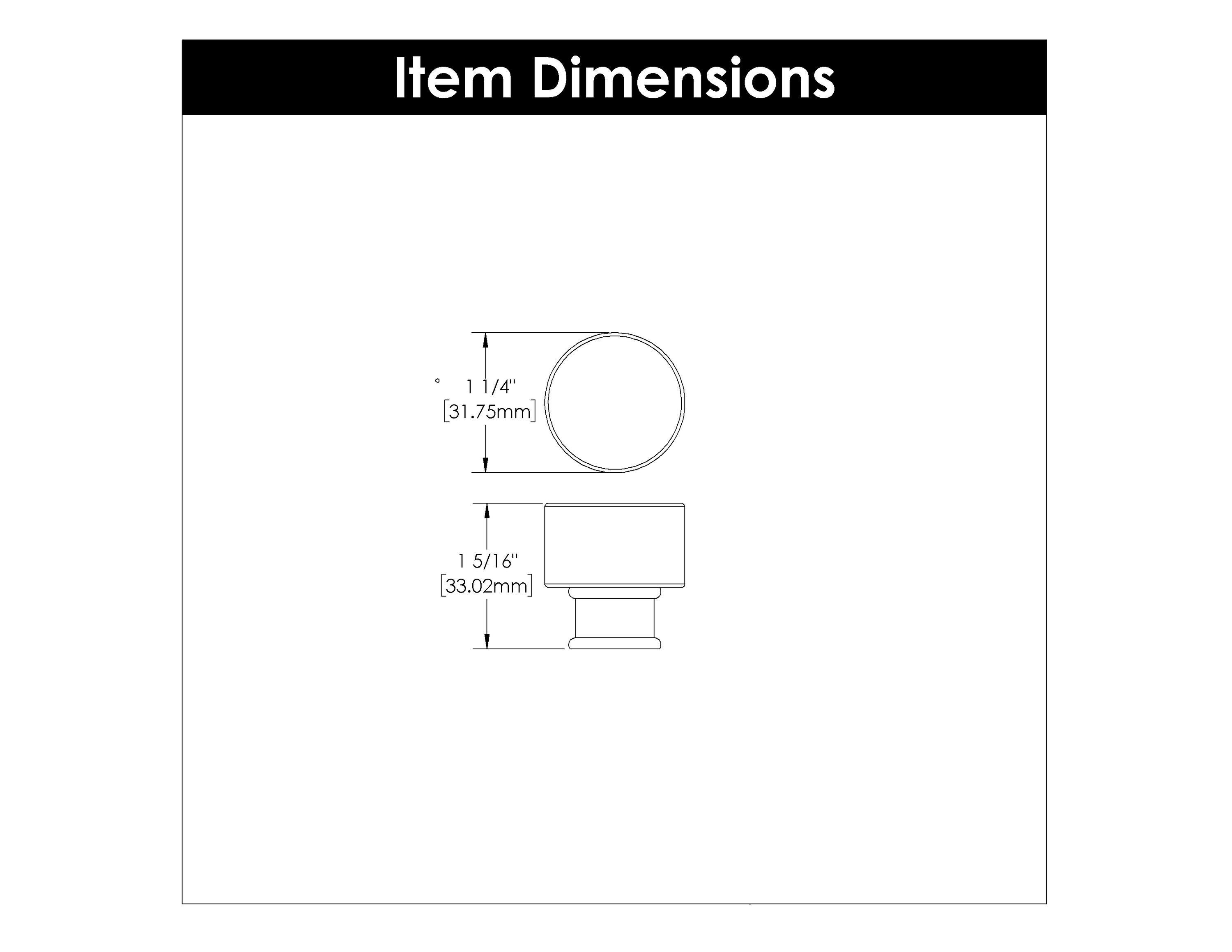 Midway 1 1/4" Diameter Mushroom Knob