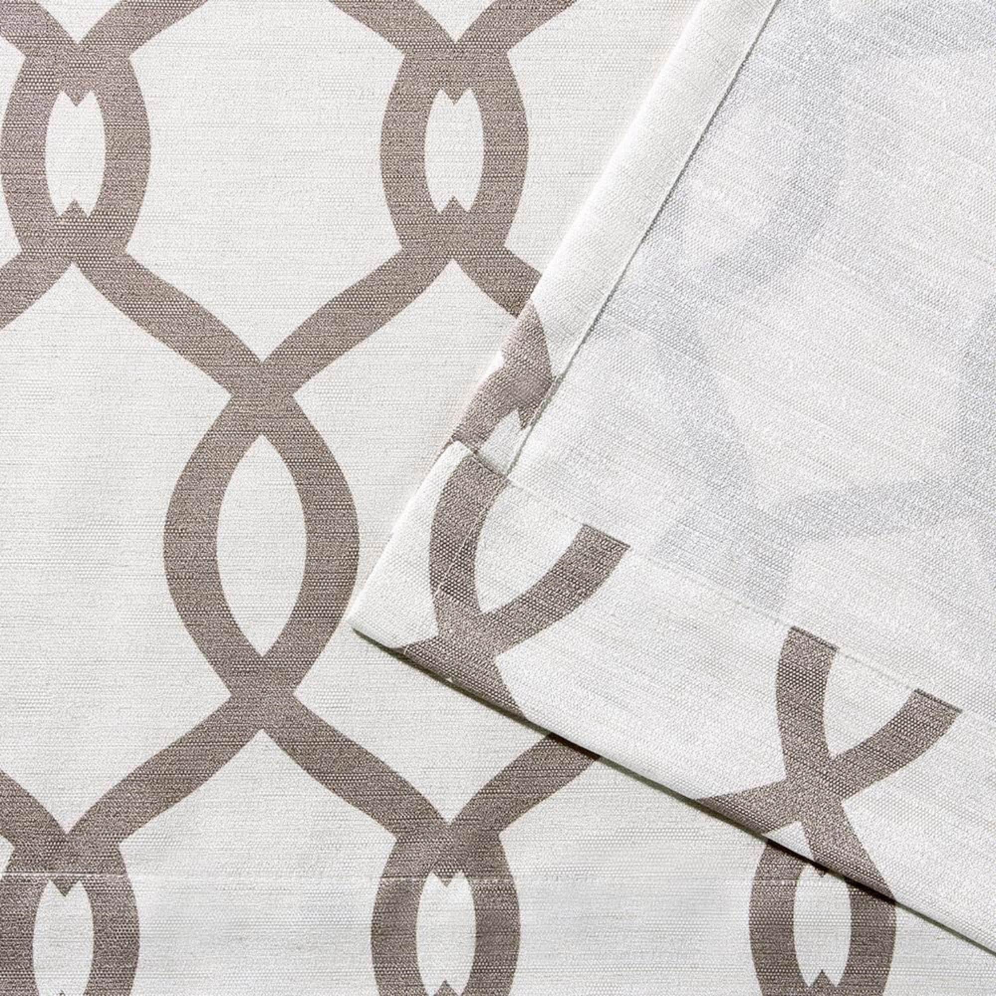 Set of 2 (84"x54") Kochi Linen Blend Grommet Top Window Curtain Panel Off White/Brown - Exclusive Home: Light Filtering Drapes