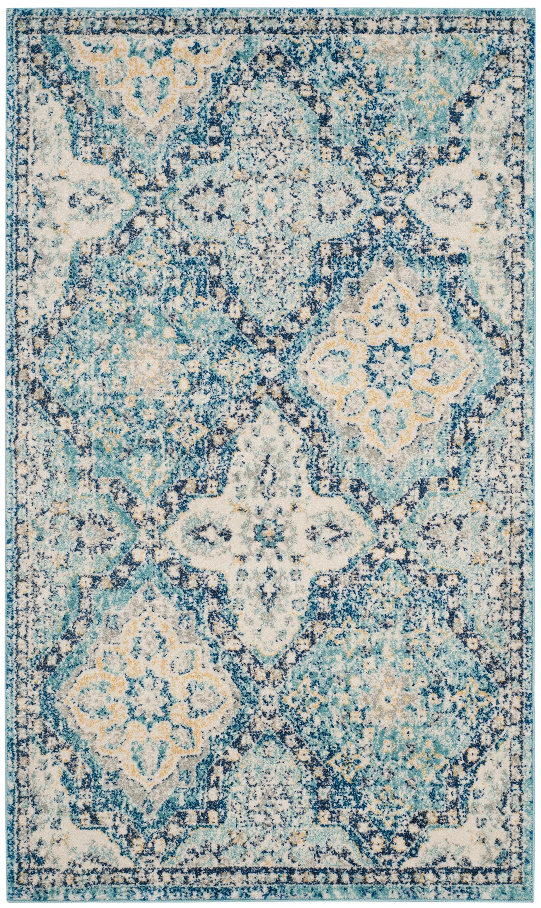 Evoke EVK274 Power Loomed Indoor Accent Rug - Light Blue/Ivory - 3'x5' - Safavieh