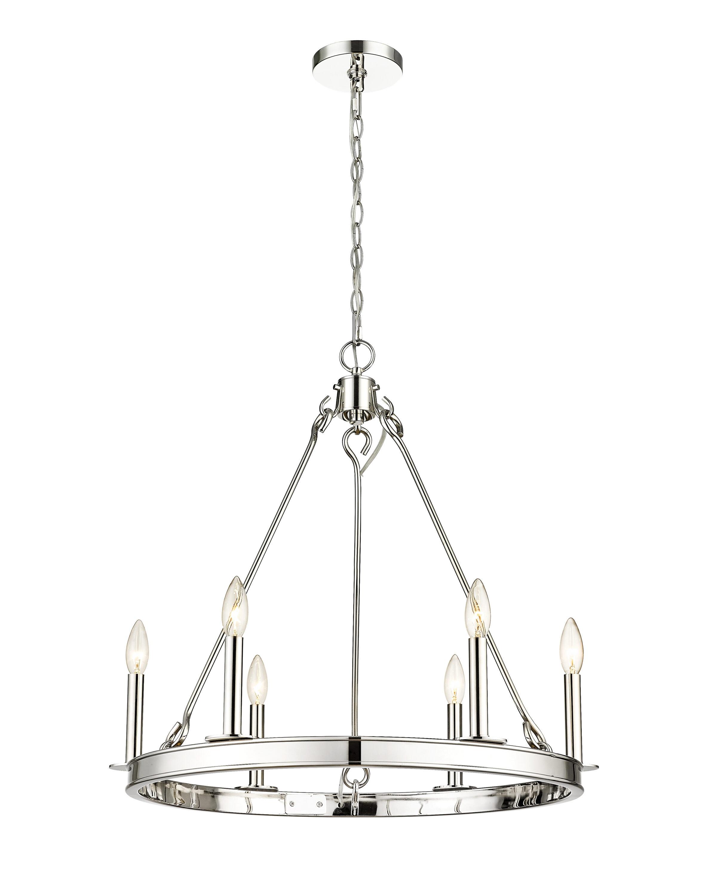 Z-Lite Barclay 6 - Light Dimmable Wagon Wheel Chandelier