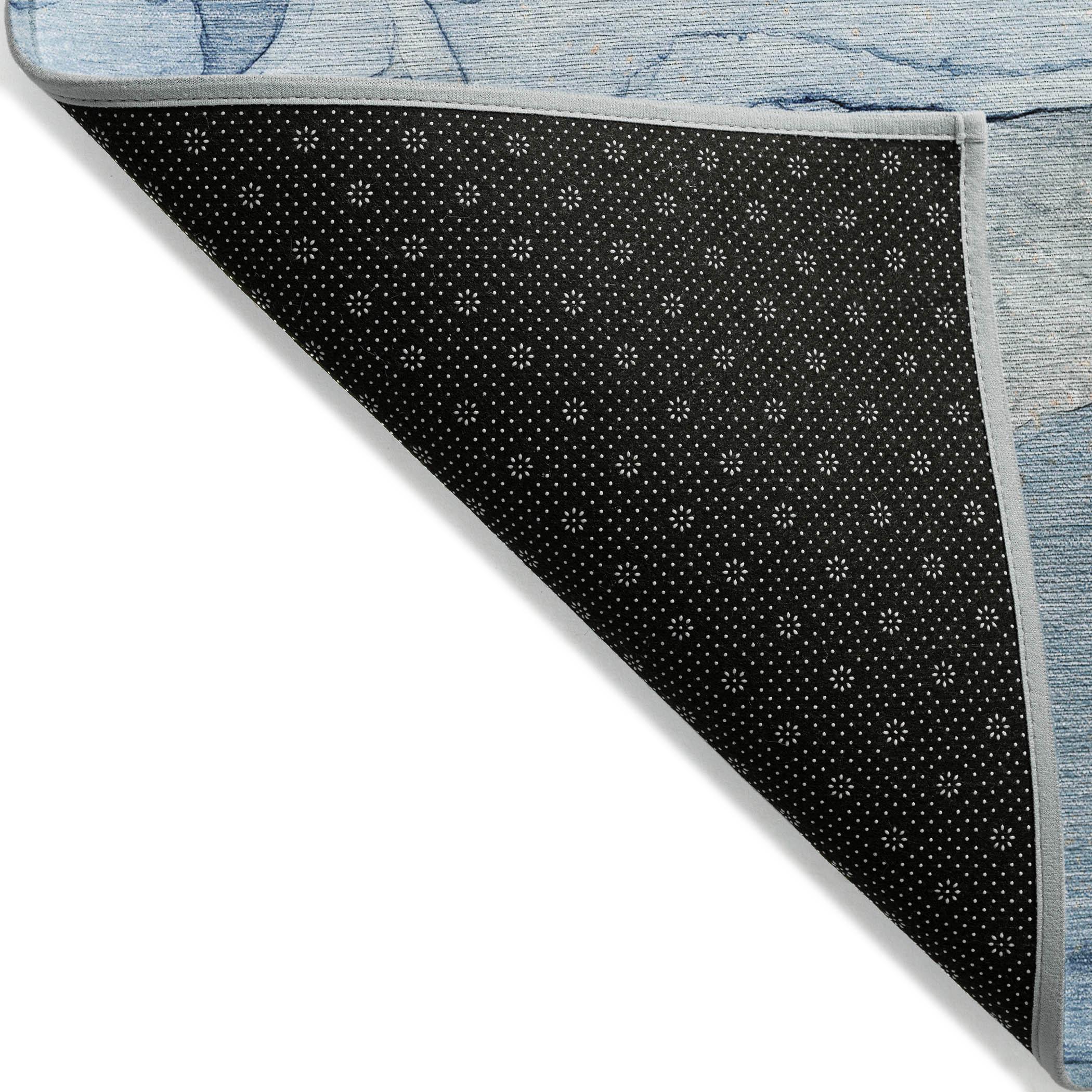 Addison Rugs Chantille ACN512 Blue 2'3" x 7'6" Indoor Outdoor Hallway Runner Rug, Stain Resistant Washable Kitchen Area Carpet for Bathroom, Laundry and Bedroom