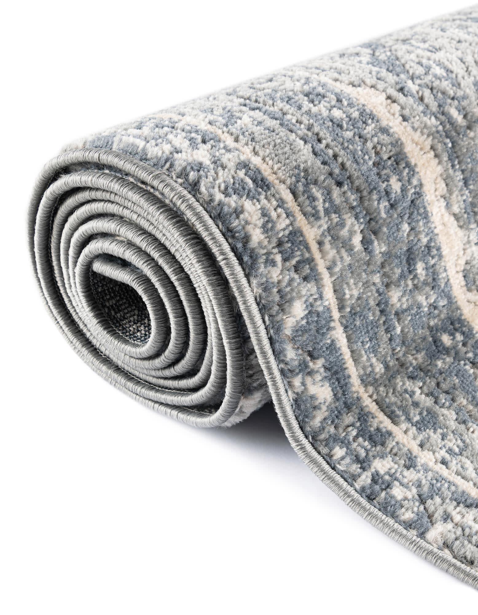 Unique Loom Portland Collection Area Rug - Depoe (2' x 6' 1" Runner Blue/Beige)