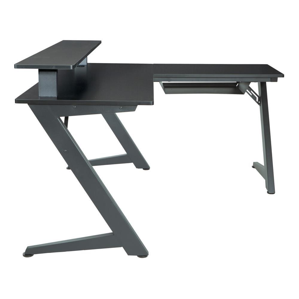 Avatar Battlestation L-Shape Game Desk with Carbon Top and Matte Black Legs