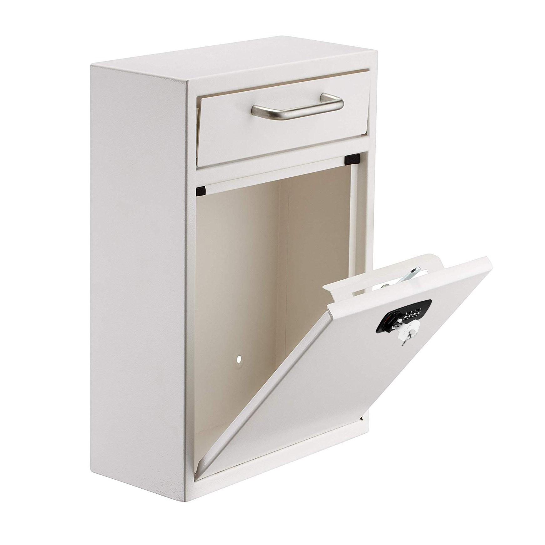 Large Mail Wall-Mount Secure Drop Box with Key and Combination Locking System