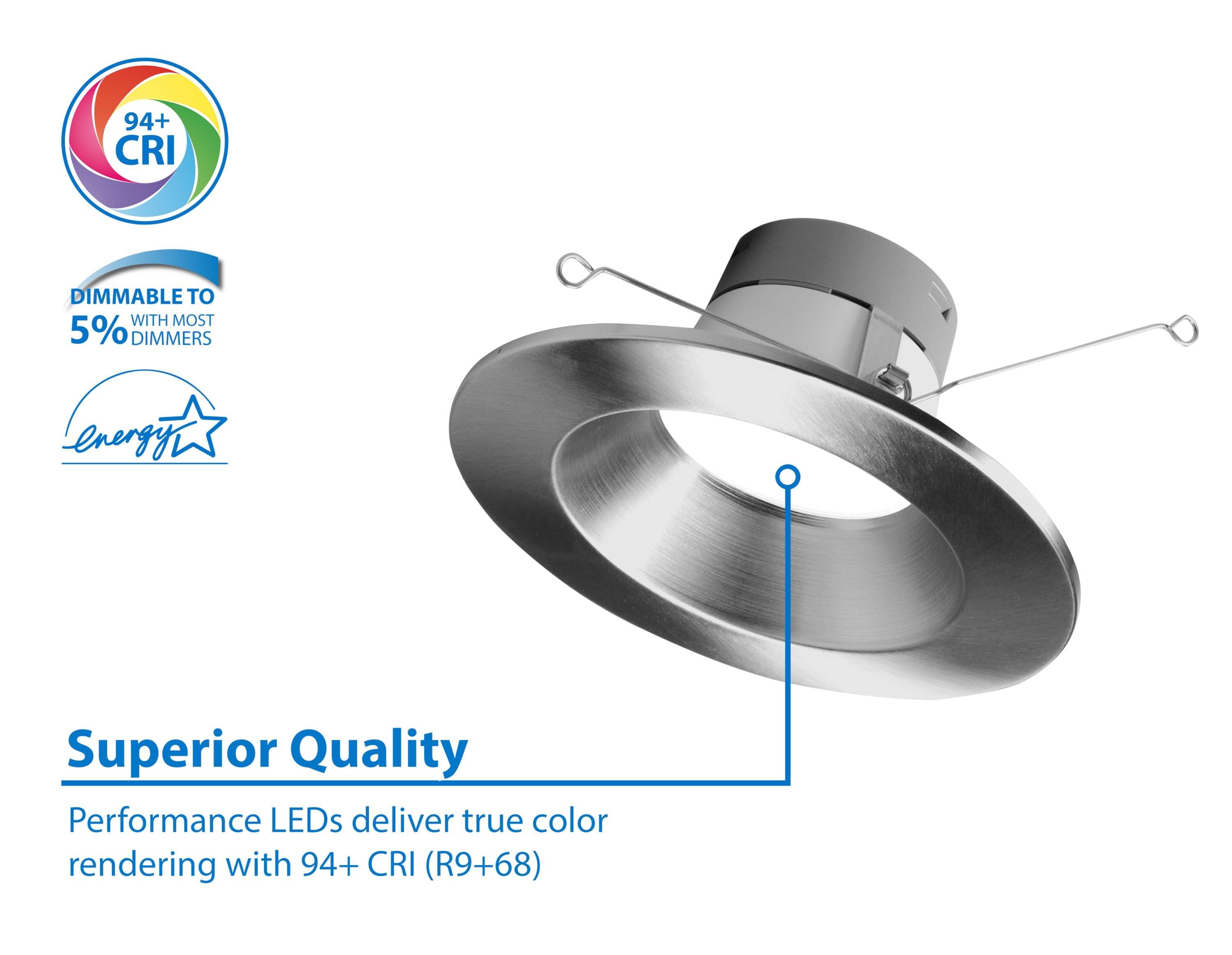 6'' Dimmable Air-Tight IC Rated LED Retrofit Recessed Lighting Kit