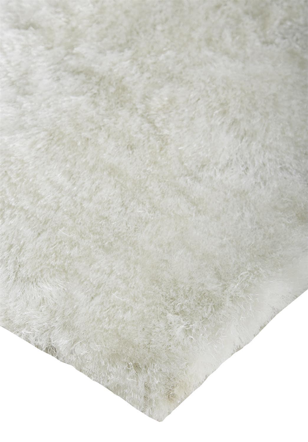 Freya White Rectangular Handcrafted Shag Rug