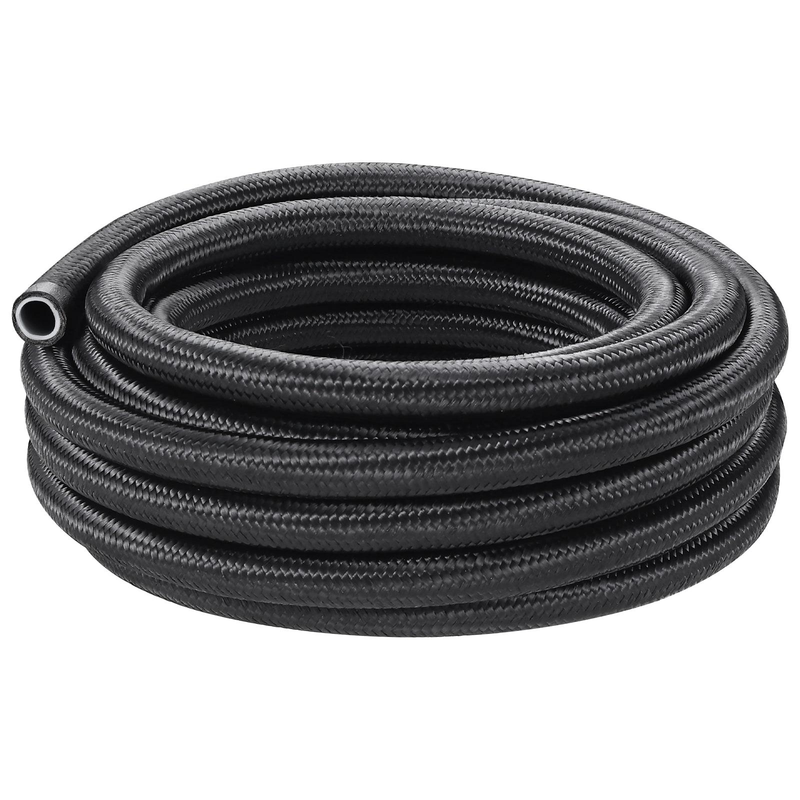 6AN Fuel Line Kit, 25 FT Fuel Hose Kit, 5/16" Nylon Stainless Steel Braided PTFE Fuel Line Kit, E85/Oil/Gas/Diesel Hose End Fitting Kit, with 15 PCS Swivel Fitting Adapter