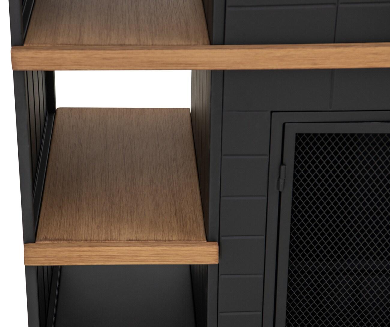 SUNJOY 42 in. Wood Burning Fireplace, Steel Outdoor Fireplace with Chimney, Log Holders, Fire Poker and PVC Cover