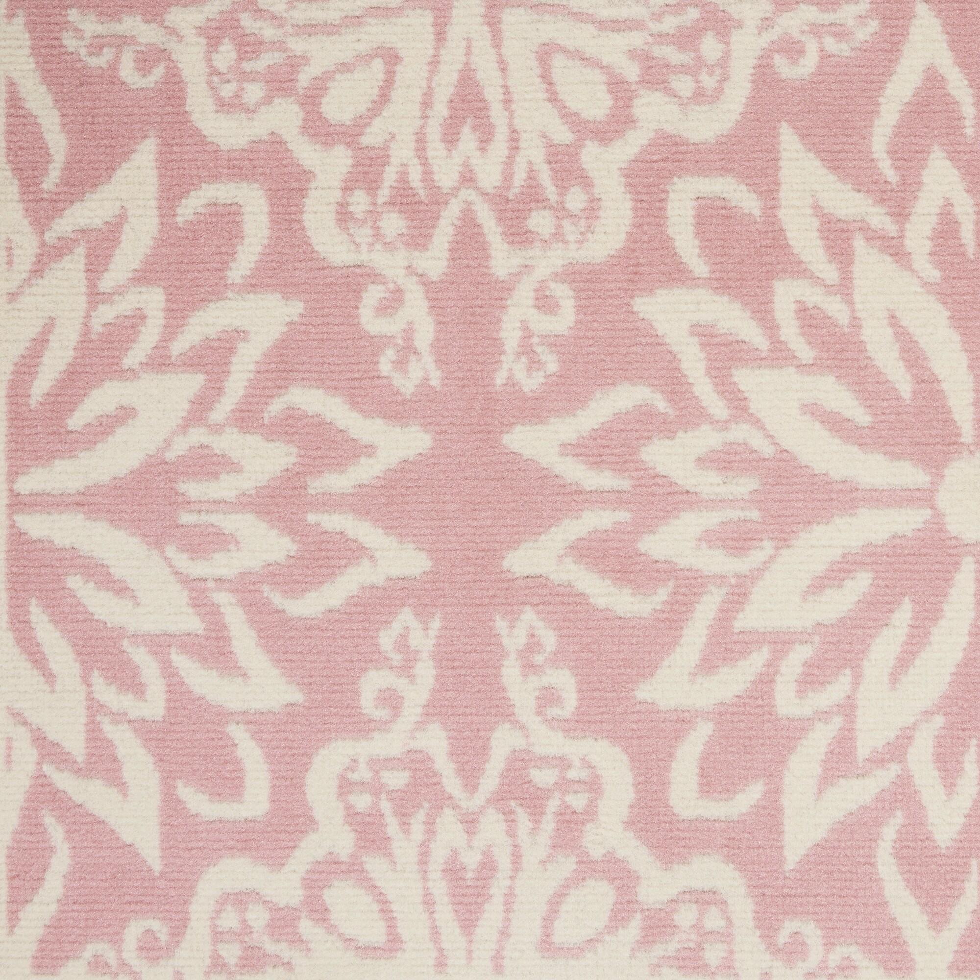 Nourison Jubilant 4' x 6' Ivory/Pink Indoor Area Rug Beach Transitional Floral by Nourison