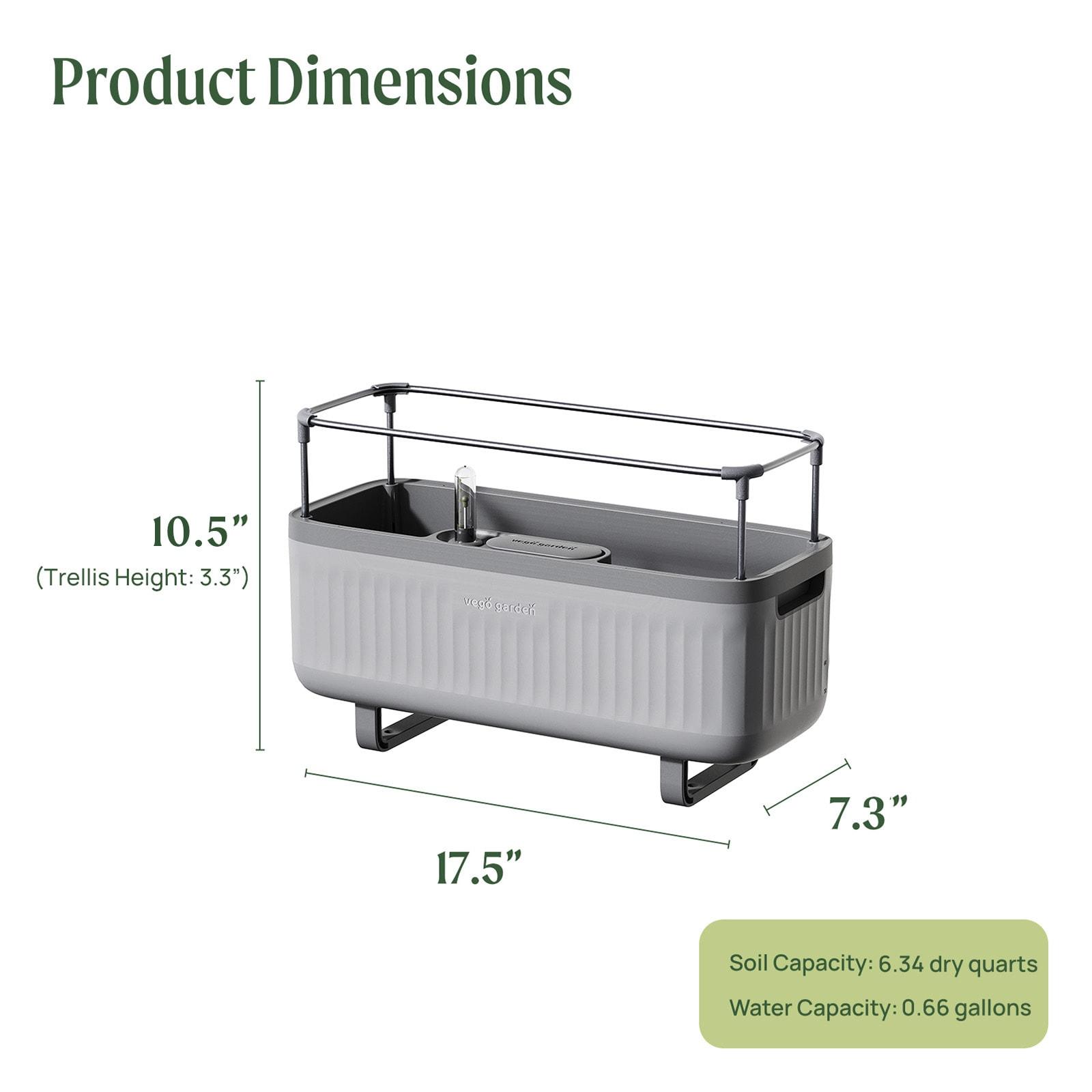 Vego Garden Mini Herb Plastic Outdoor Pot Planter with Trellis