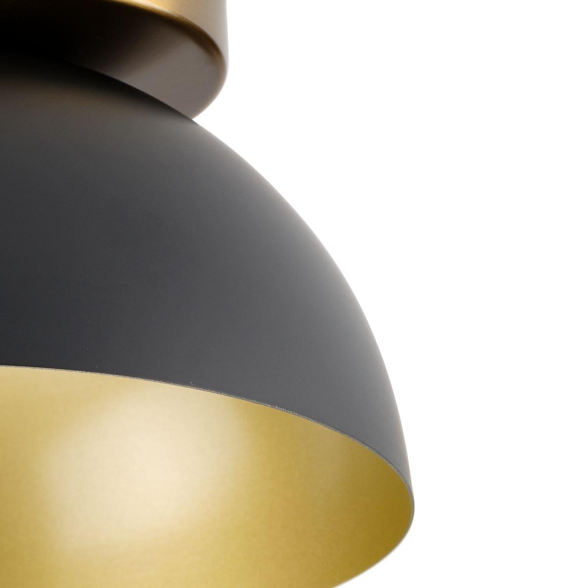 Eva Collection One-Light Matte Black Mid-Century Modern Flush Mount Light