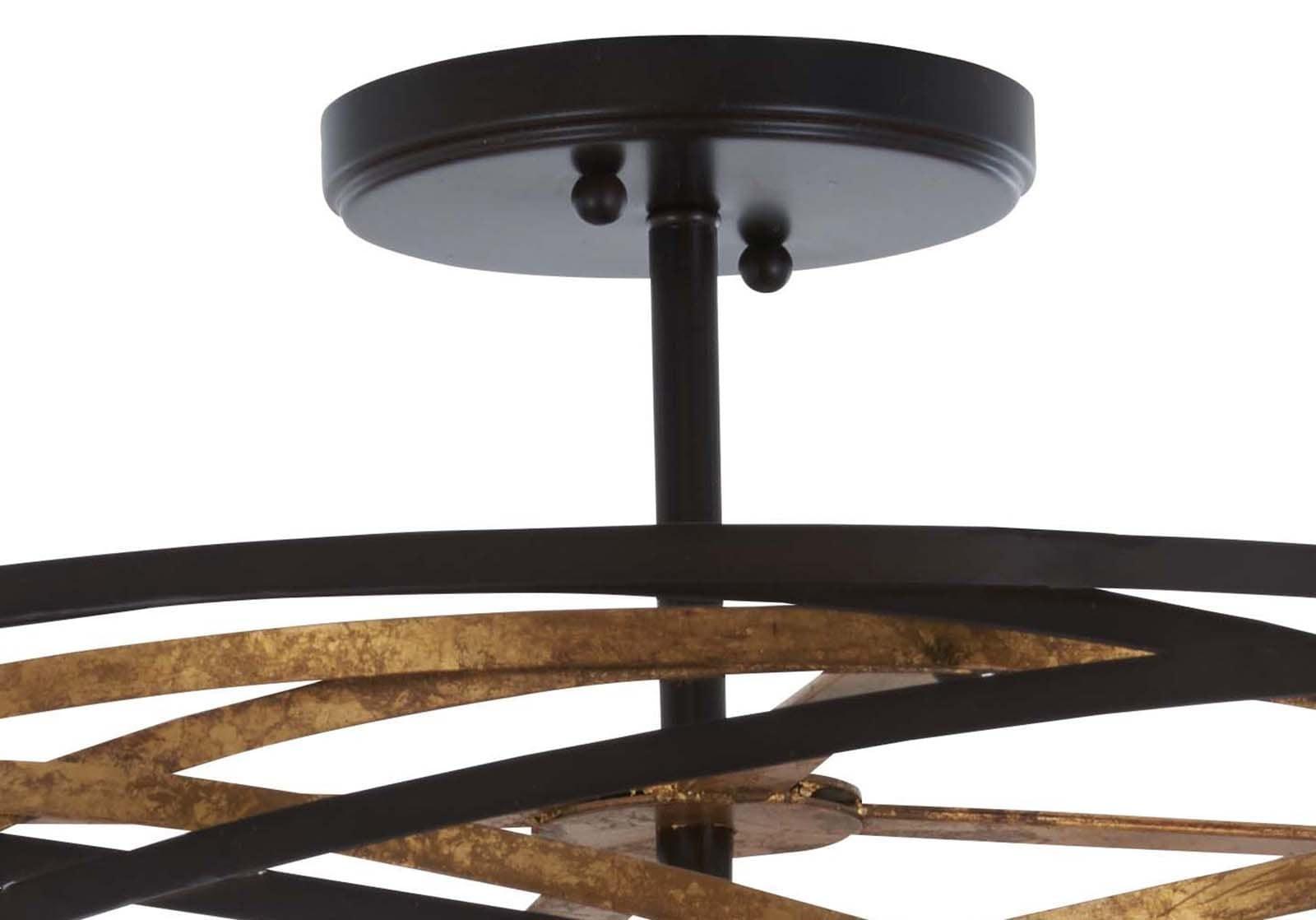 Minka Lavery Vortic Flow 20" Wide Dark Bronze and Mosaic Gold 5-Light Pendant