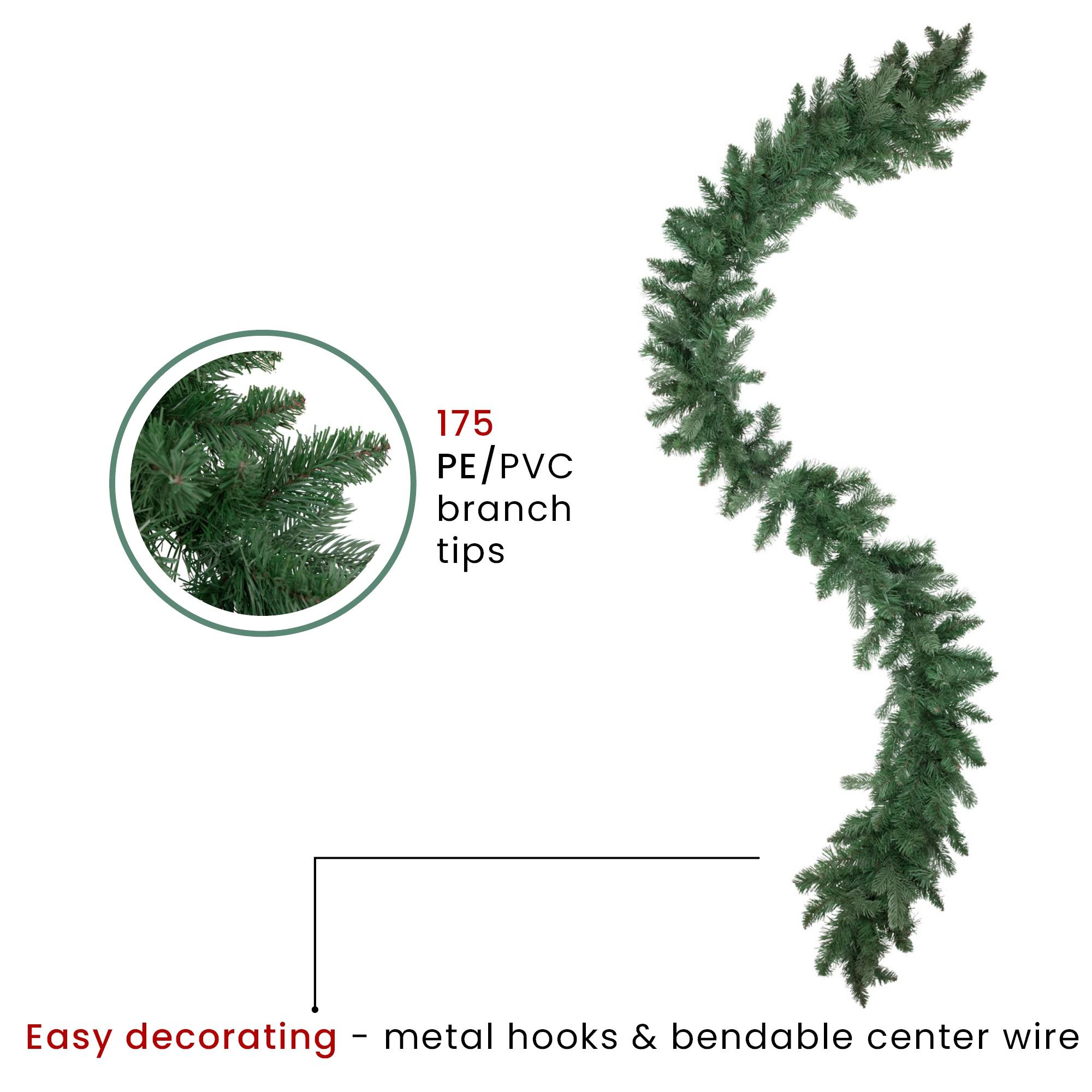 Northlight Real Touch™️ Mixed Eden Pine Artificial Christmas Garland - Unlit -  9' x 12"