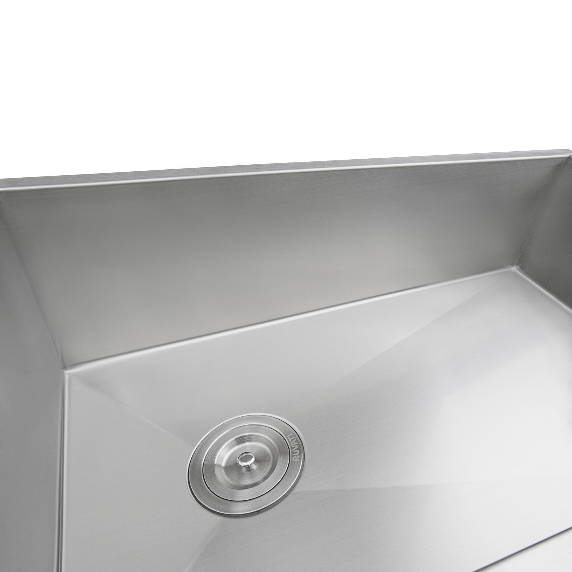 Ruvati Slope Bottom Offset Drain Reversible Kitchen Sink Undermount Stainless Steel