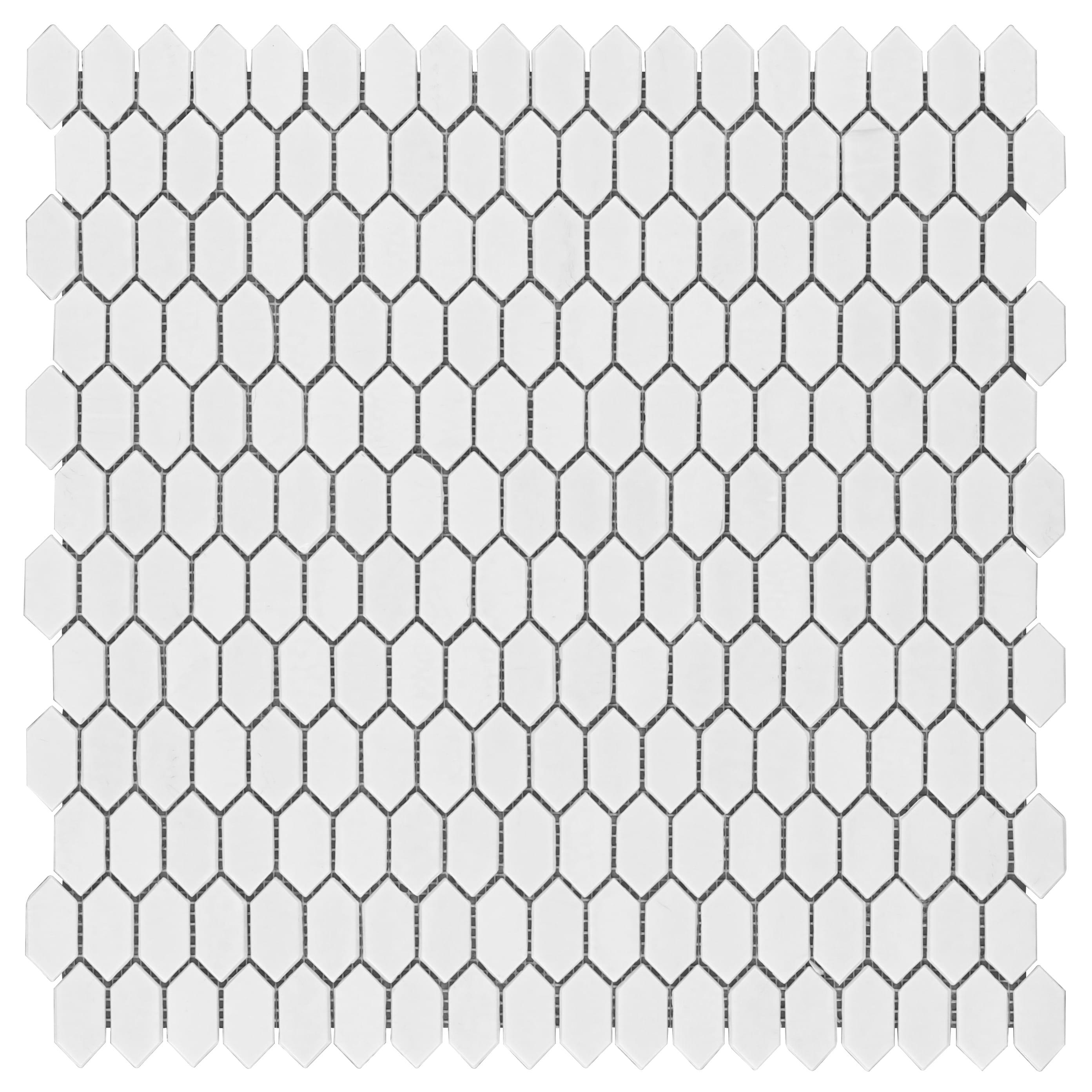 Whisper 11.61" x 11.73" Polished Mini Picket Glass Mosaic Wall Tile (0.94 Sq. Ft. / each)