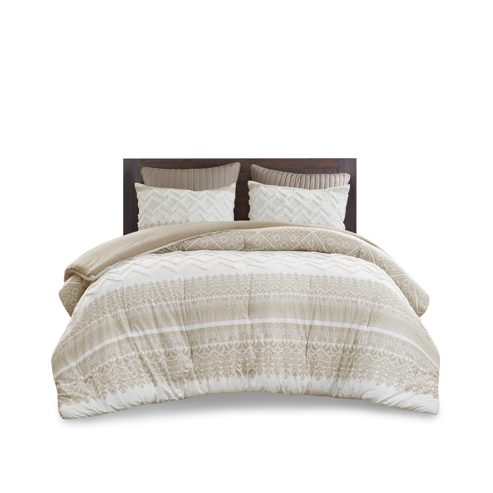 INK+IVY Mila 3 Piece Cotton Comforter Set with Chenille Tufting