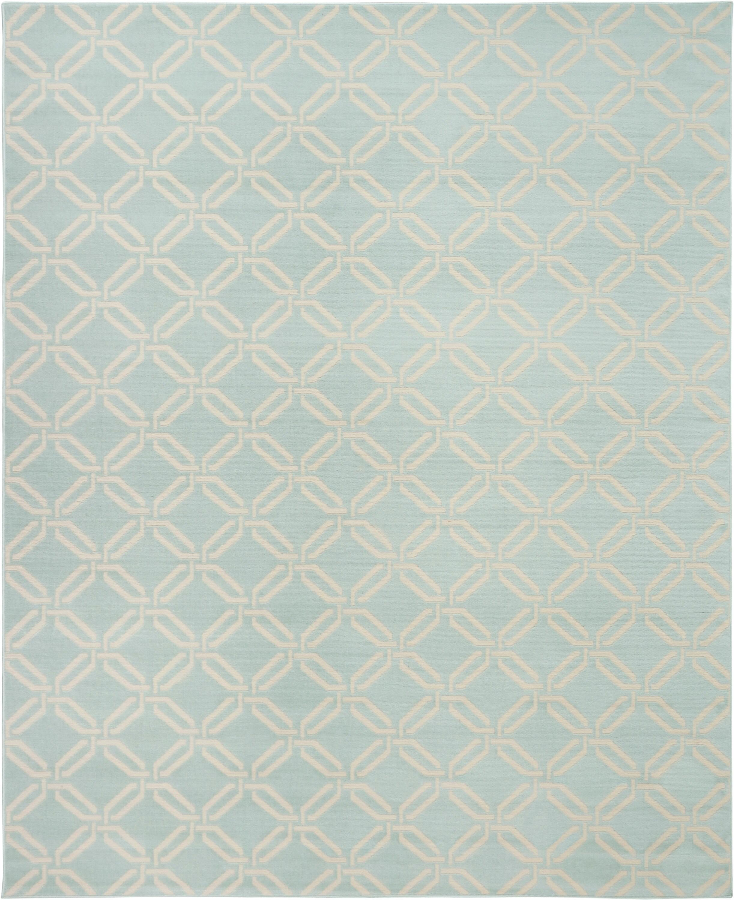 Nourison Jubilant Modern Trellis Green 7'10" x 9'10" Area Rug, (8' x 10')