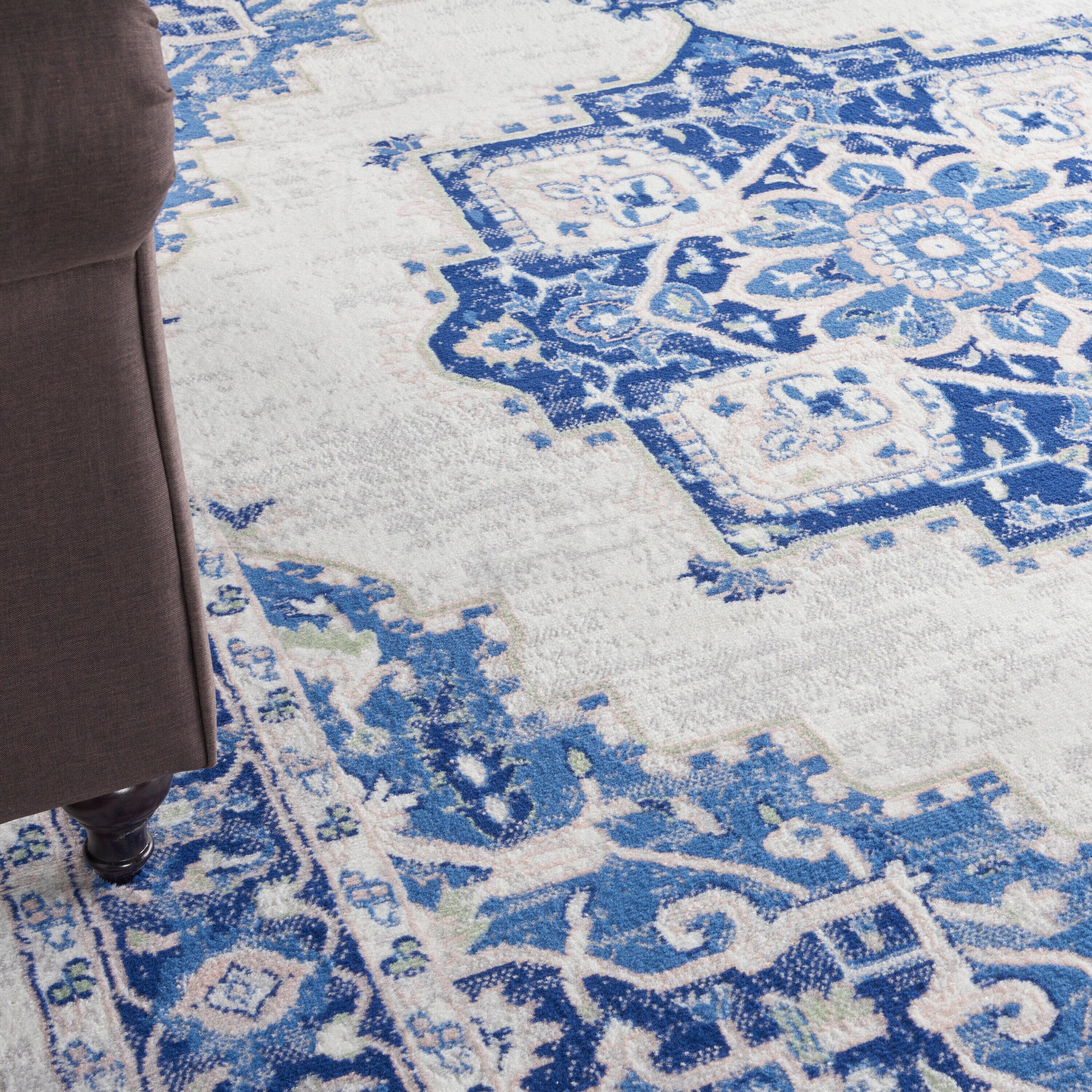 Nourison Whimsicle WHS03 Indoor only Area Rug - Ivory Blue 8' x 10'